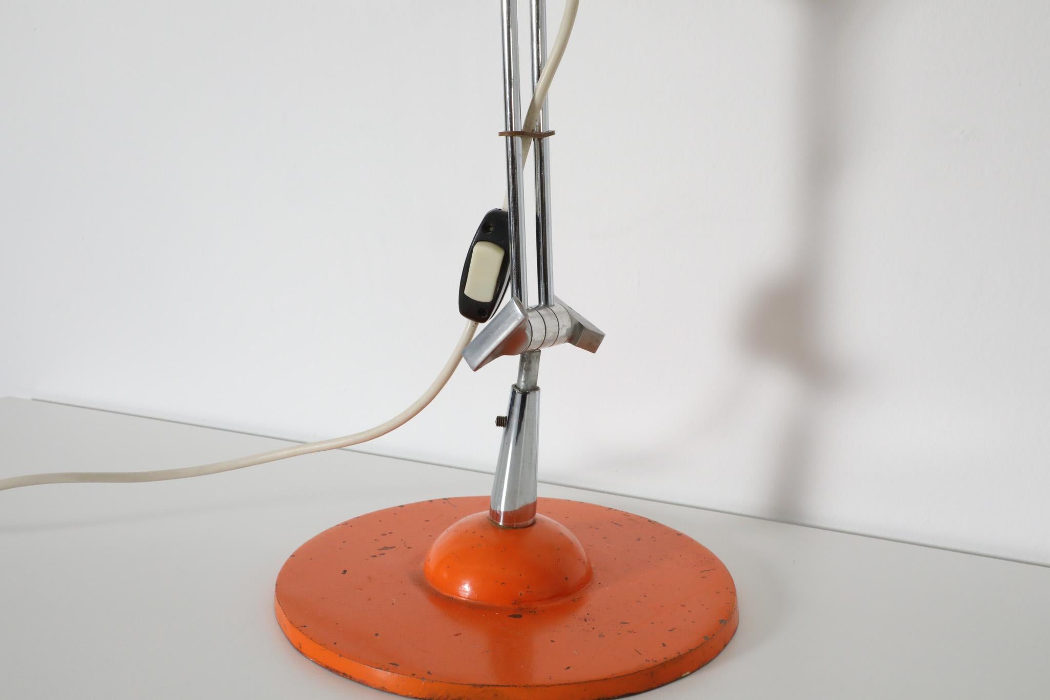 Orange emaillierte architektonische Quastenlampe, Vintage im Angebot 6