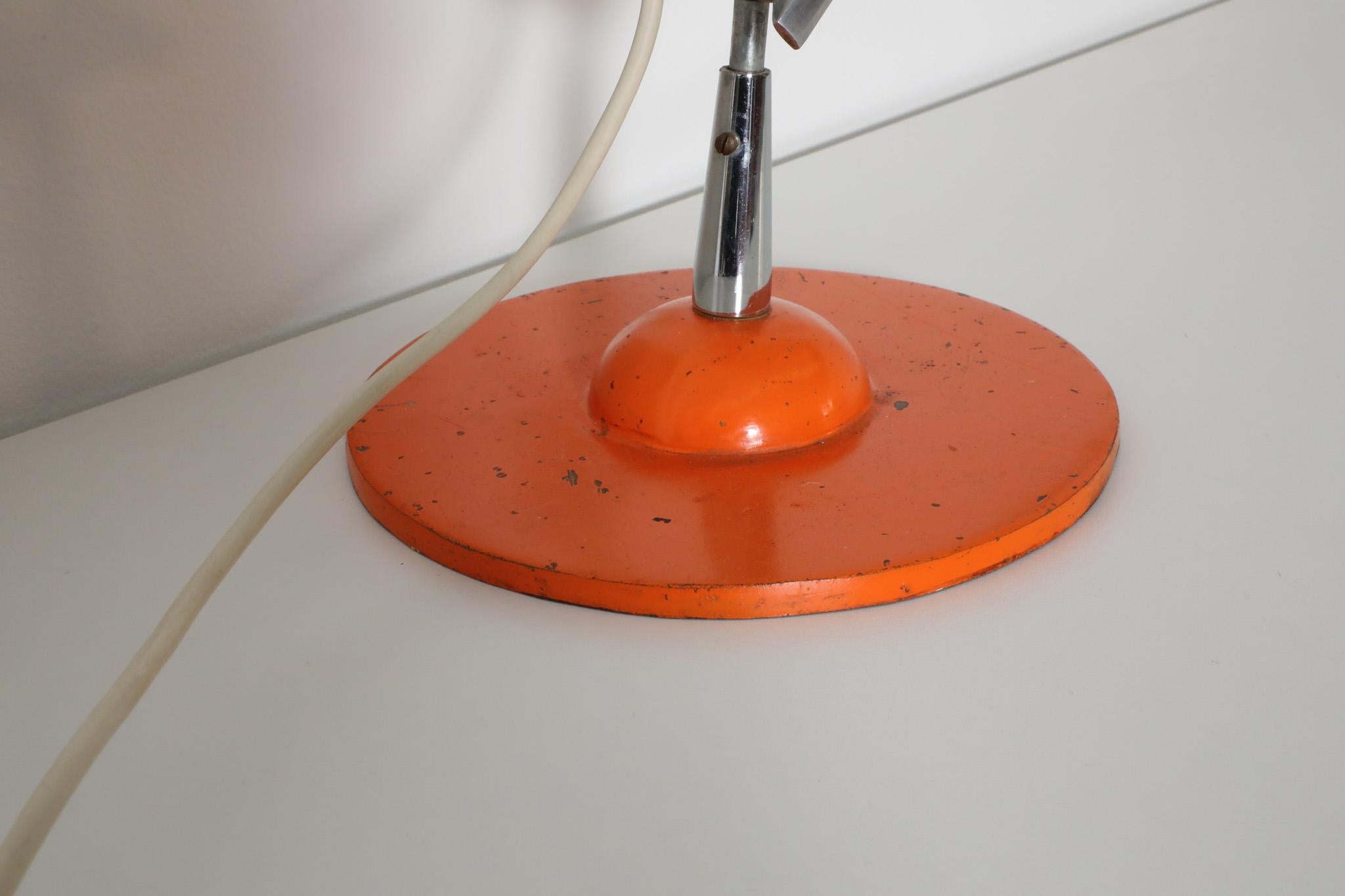 Orange emaillierte architektonische Quastenlampe, Vintage im Angebot 7