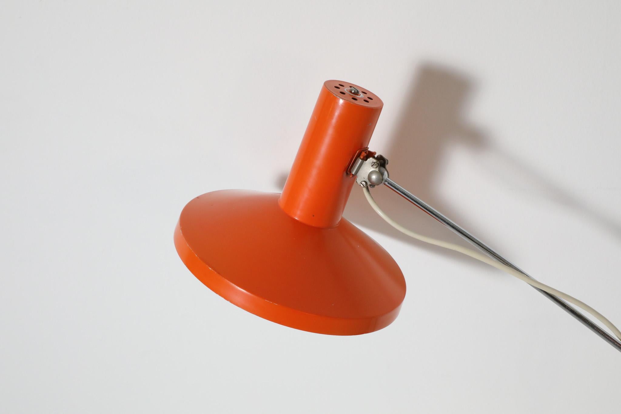 Vintage Orange Enameled Architect Task Lamp For Sale 11