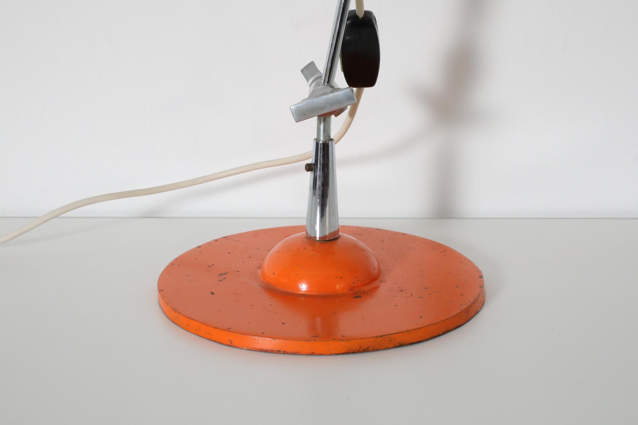 Orange emaillierte architektonische Quastenlampe, Vintage im Angebot 12
