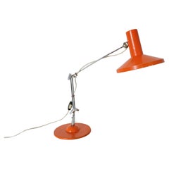 Lampe architecte à pampilles orange vintage