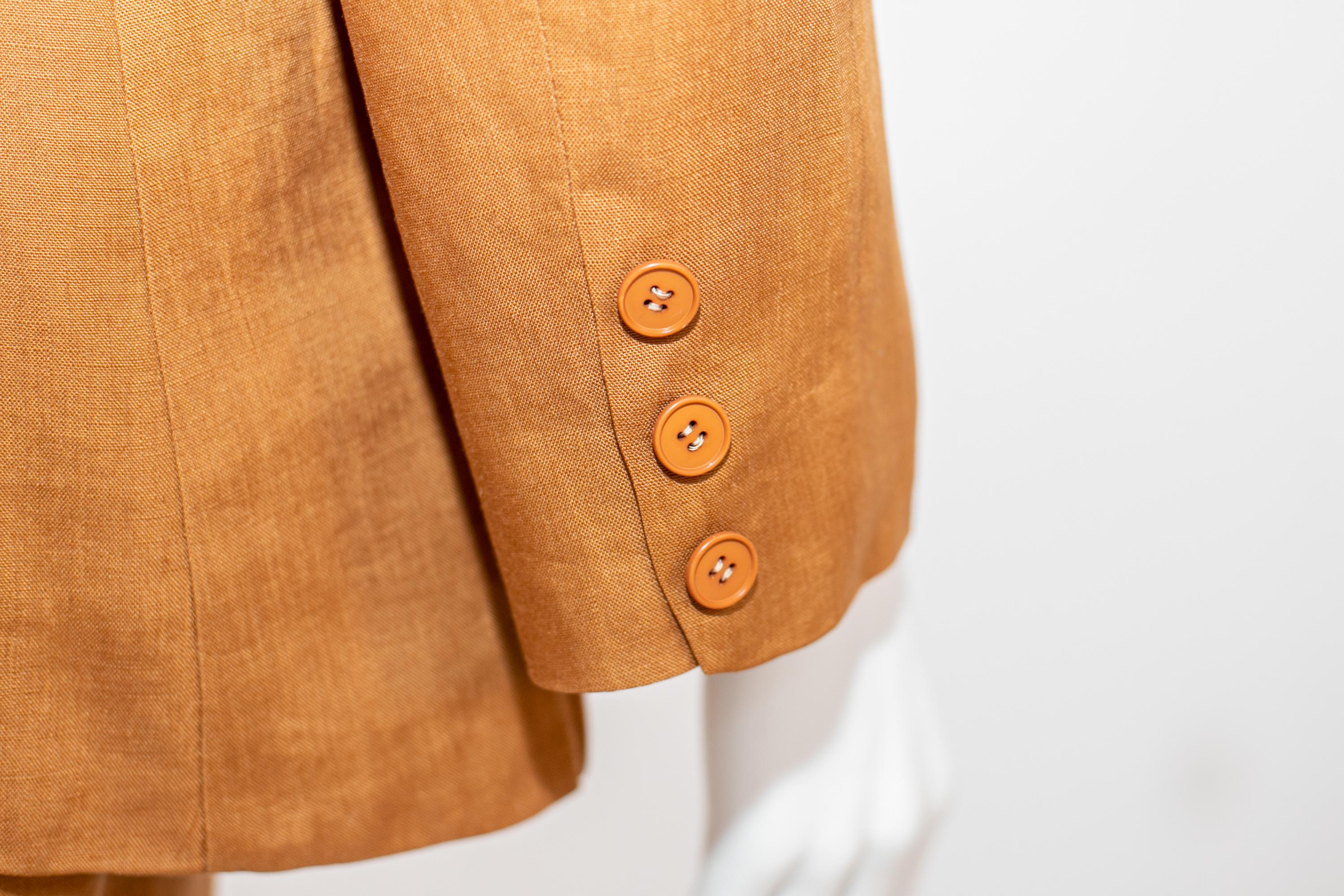 Vintage Orange Formal Suit by Gianni Versace For Sale 3