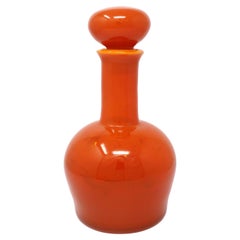 Vintage Orange Glass Decanter by Erik Hoglund for Boda