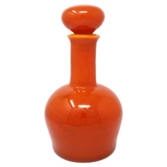 Retro Orange Glass Decanter by Erik Hoglund for Boda 