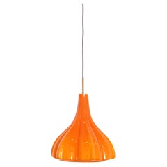 Vintage Orange Glass Pendant Lamp by Peill and Putzler, 1960