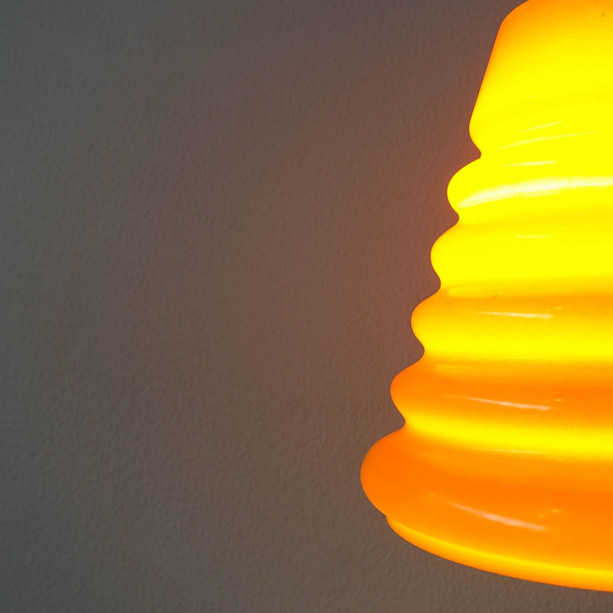 Vintage Orange Glass Pendant Lamp, from Marinha Grande, 1960's 5