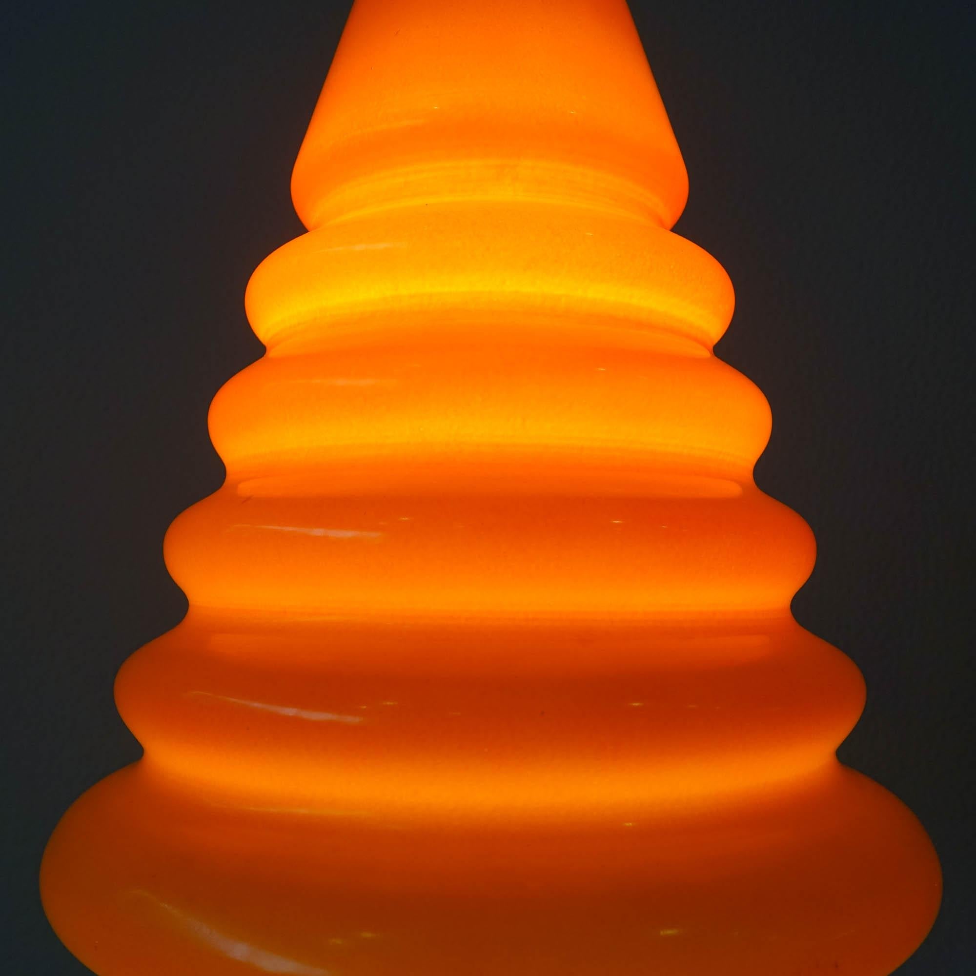 Vintage Orange Glass Pendant Lamp, from Marinha Grande, 1960's 6
