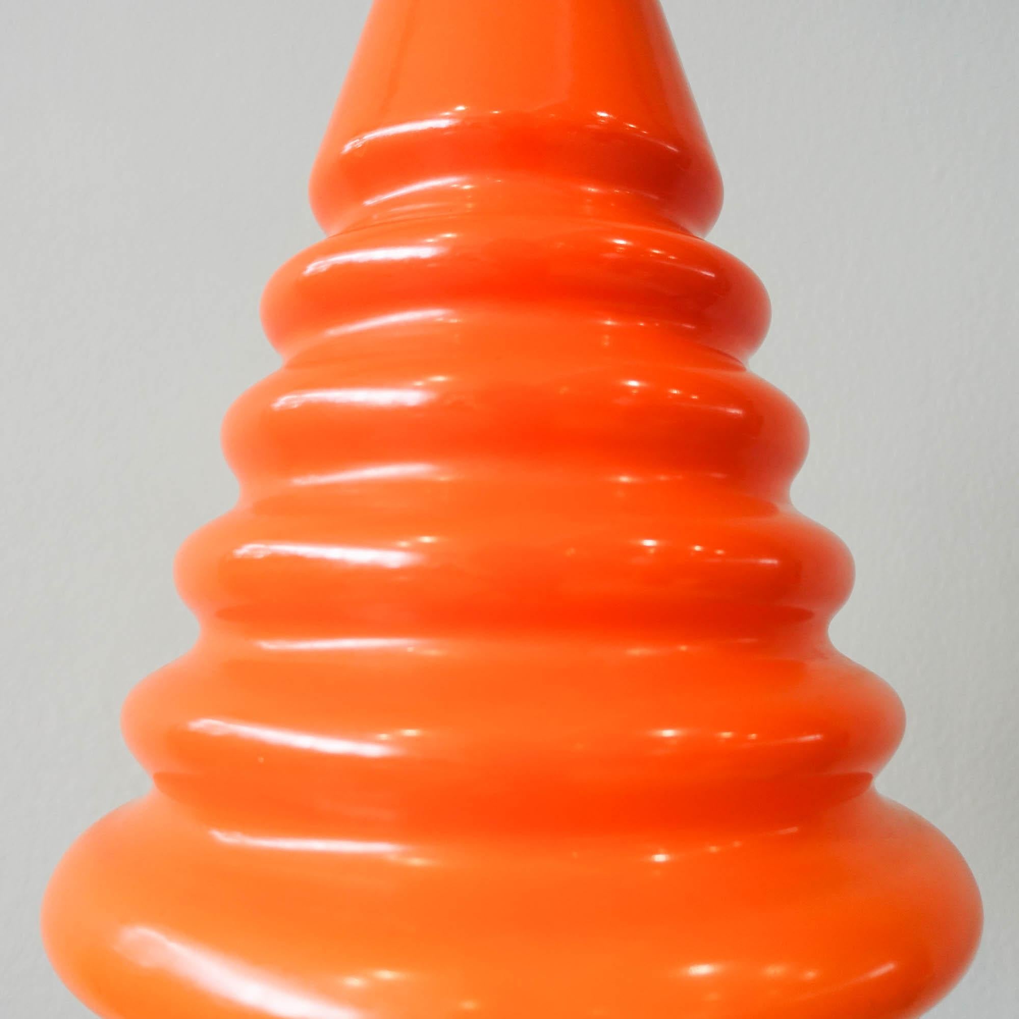 Vintage Orange Glass Pendant Lamp, from Marinha Grande, 1960's 7