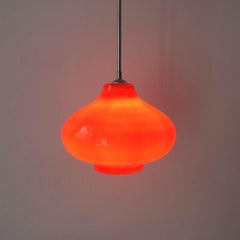 Vintage Orange Glass Pendant Lamp, from Marinha Grande, 1960's