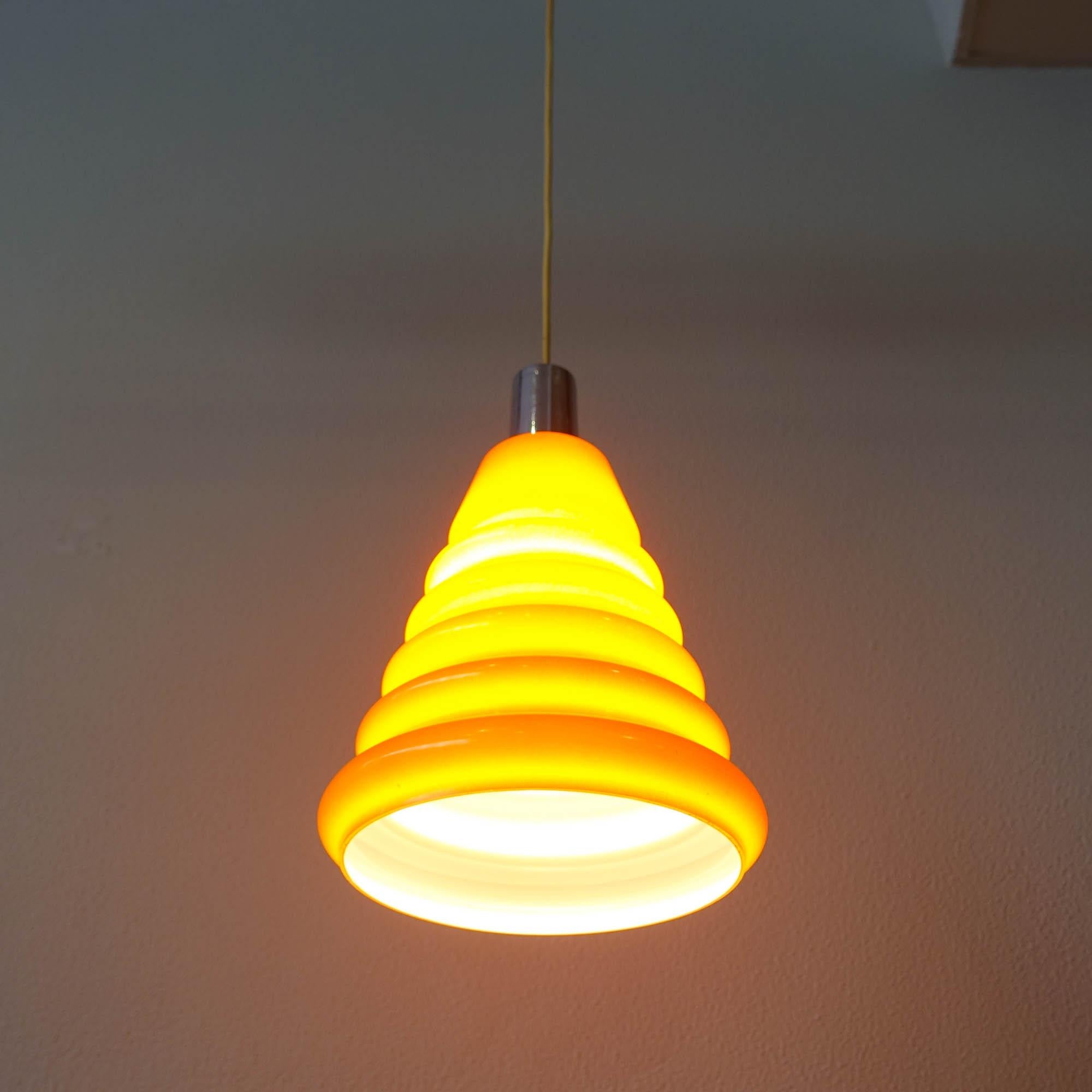 Vintage Orange Glass Pendant Lamp, from Marinha Grande, 1960's 1