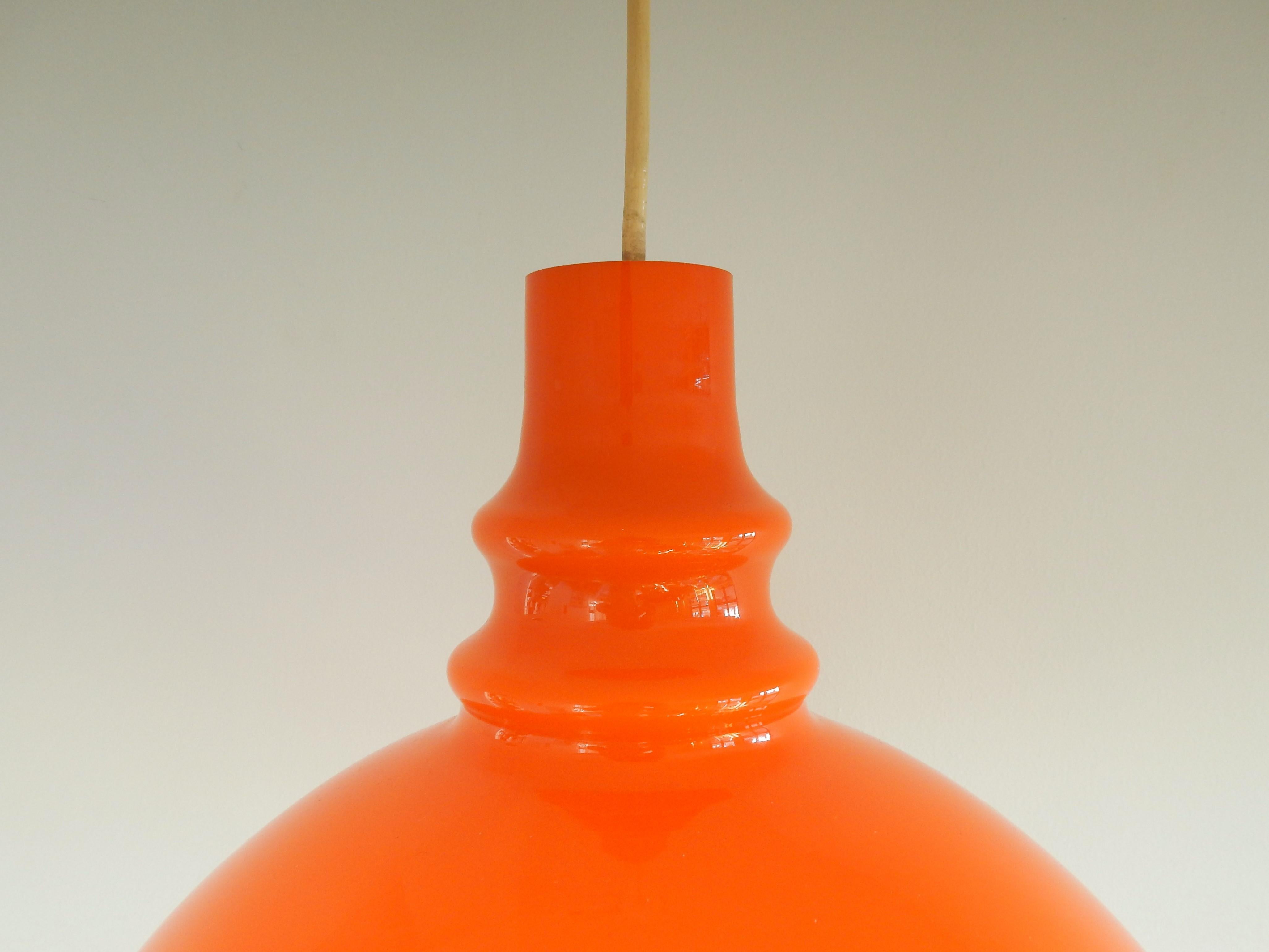 orange glass pendant light