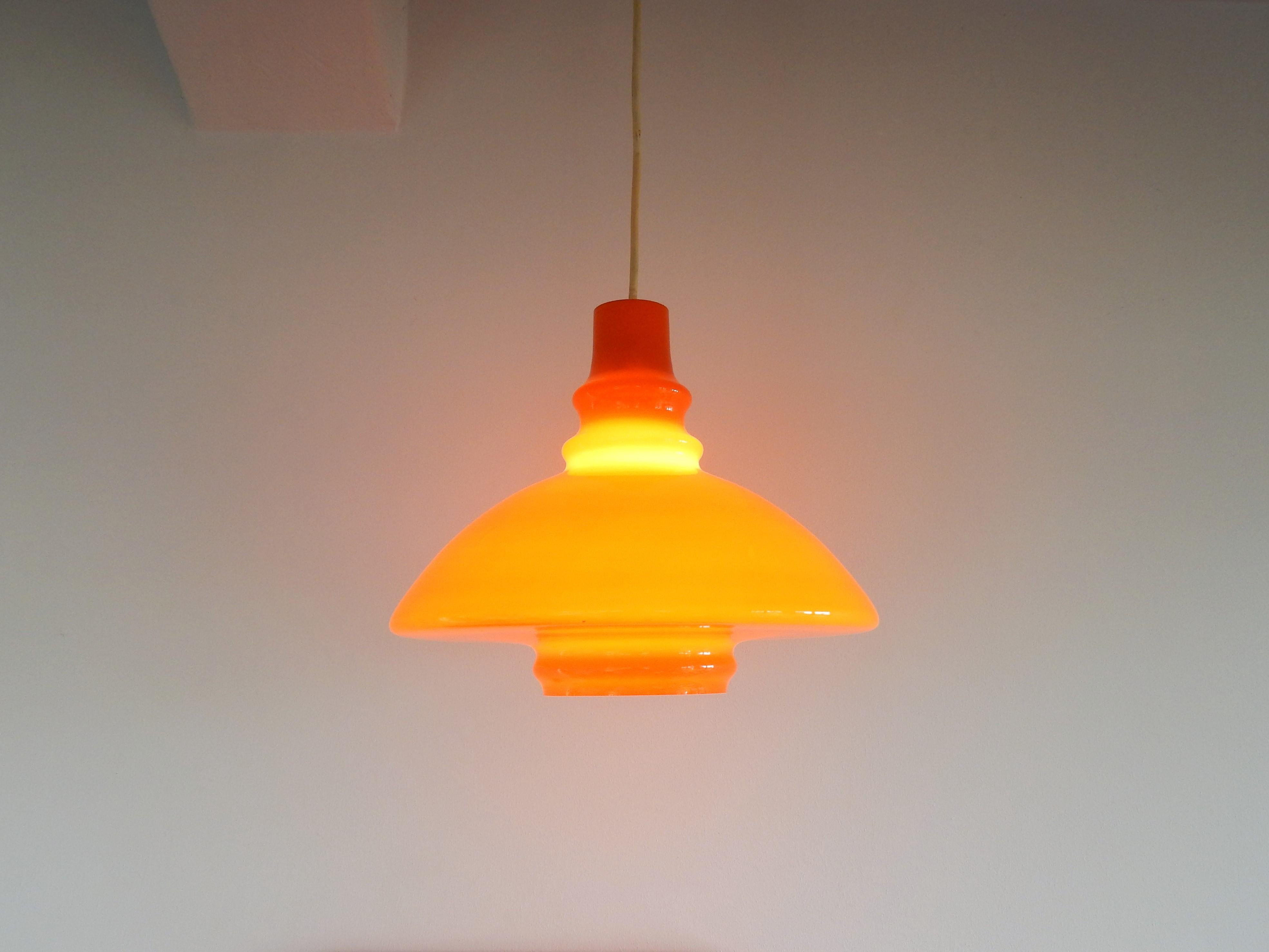 Late 20th Century Vintage Orange Glass Pendant Lamp, Germany