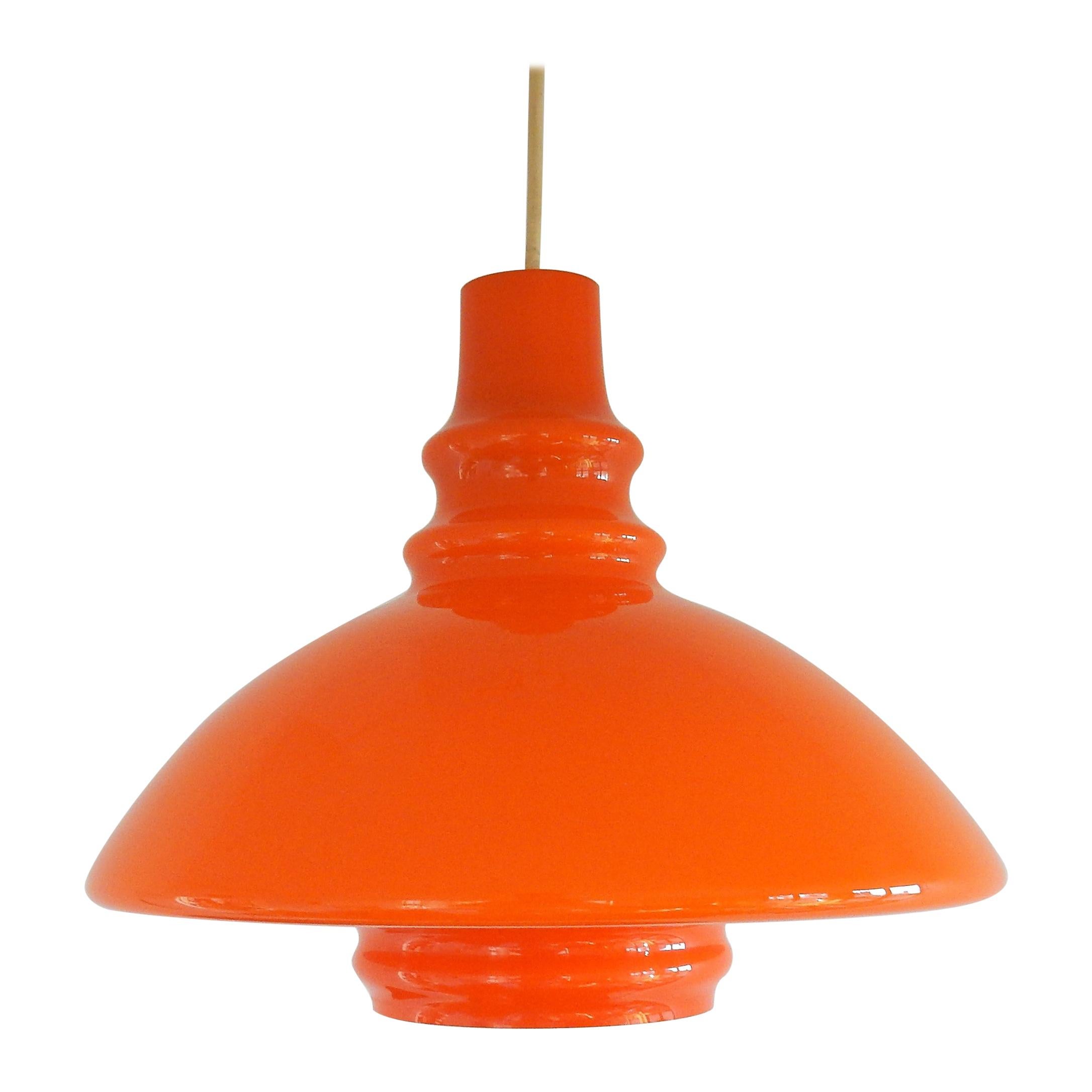 Vintage Orange Glass Pendant Lamp, Germany