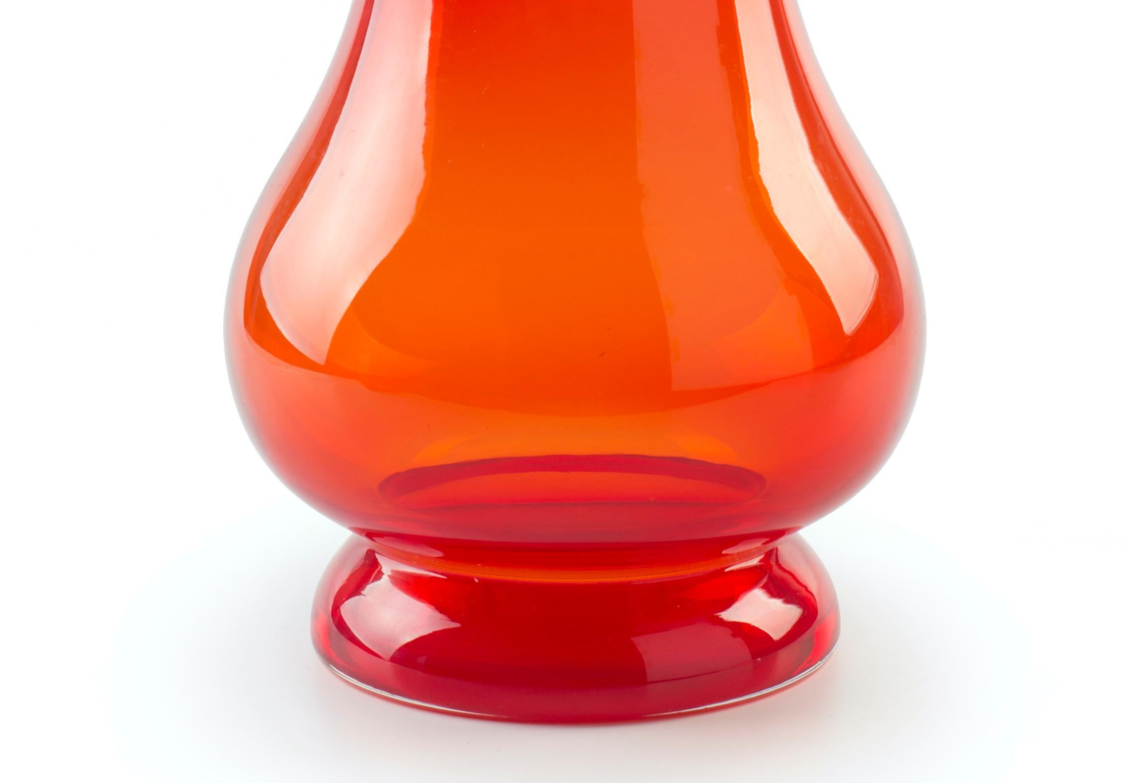 Vintage Orange Glass Vase, Northern Europe, 1970 at 1stDibs