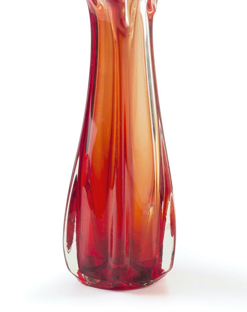 orange glass vase vintage