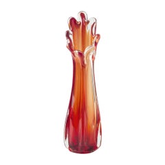 Vintage Orange Glass Vase, Northern Europe, 1970s