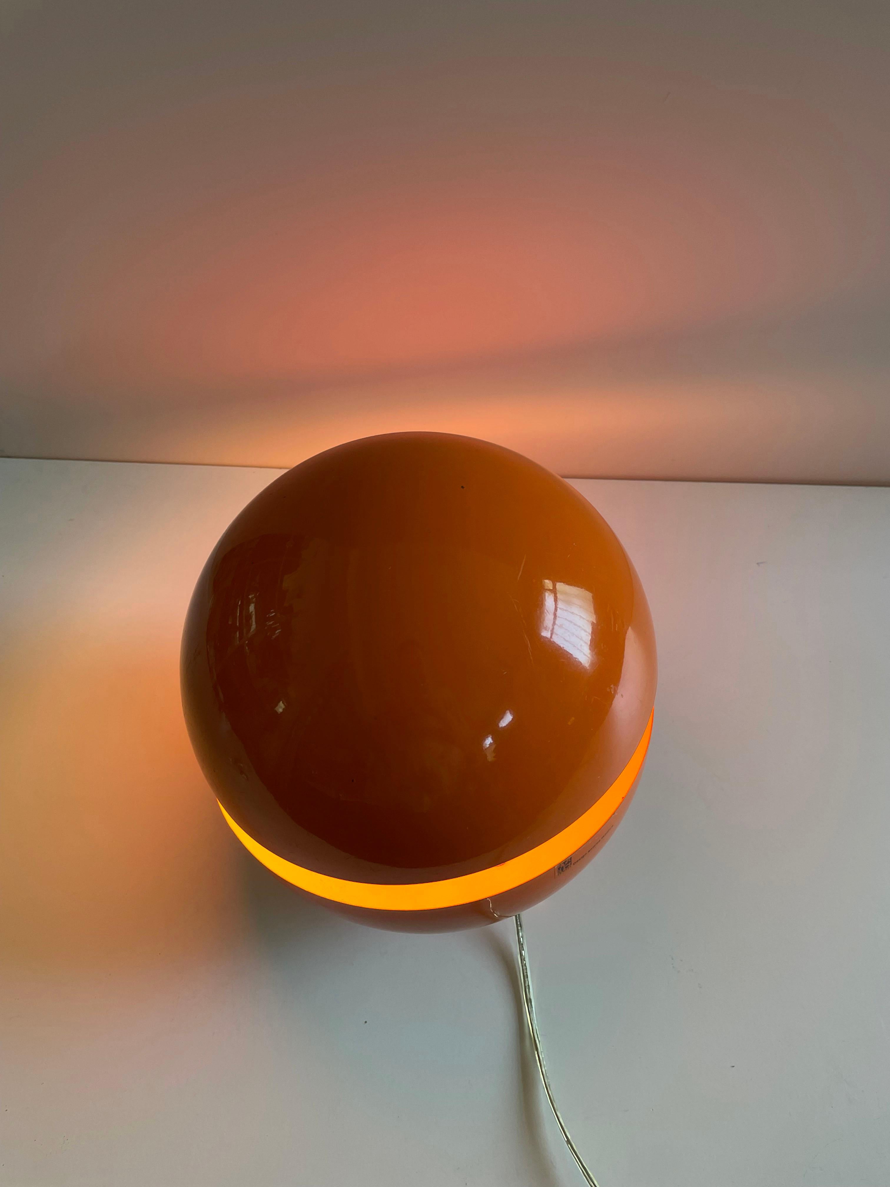 20th Century Vintage Orange Globe Table Lamp by Andrea Modica for Lumess, 1980s