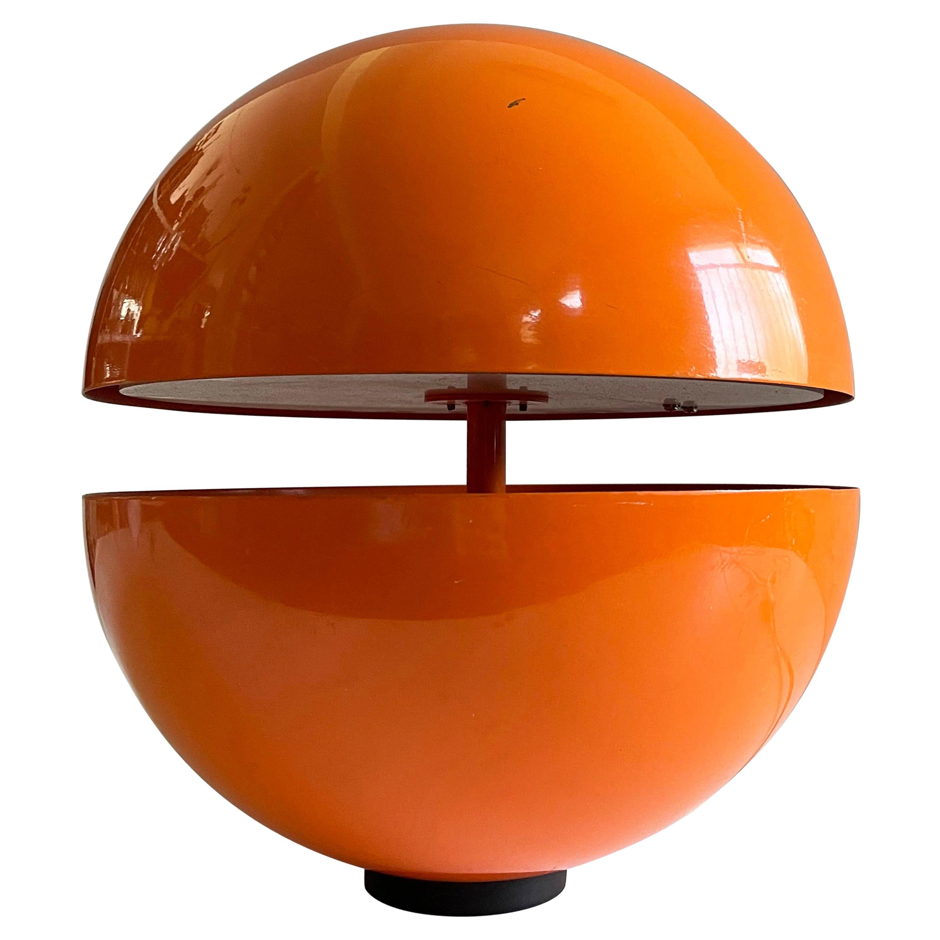 Vintage Orange Globe Table Lamp by Andrea Modica for Lumess, 1980s