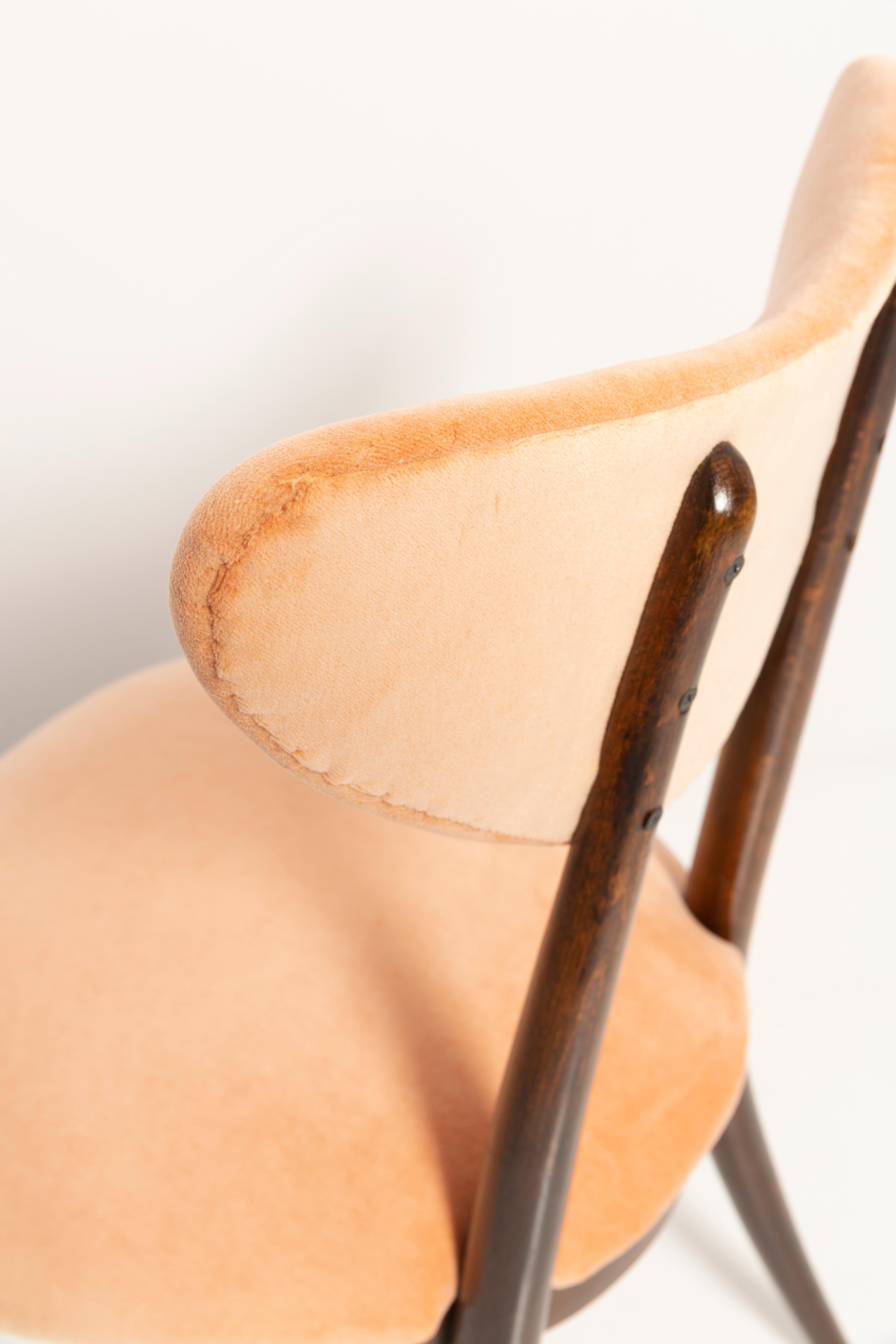 20th Century Vintage Orange Heart Cotton-Velvet Chair, Europe, 1960s For Sale