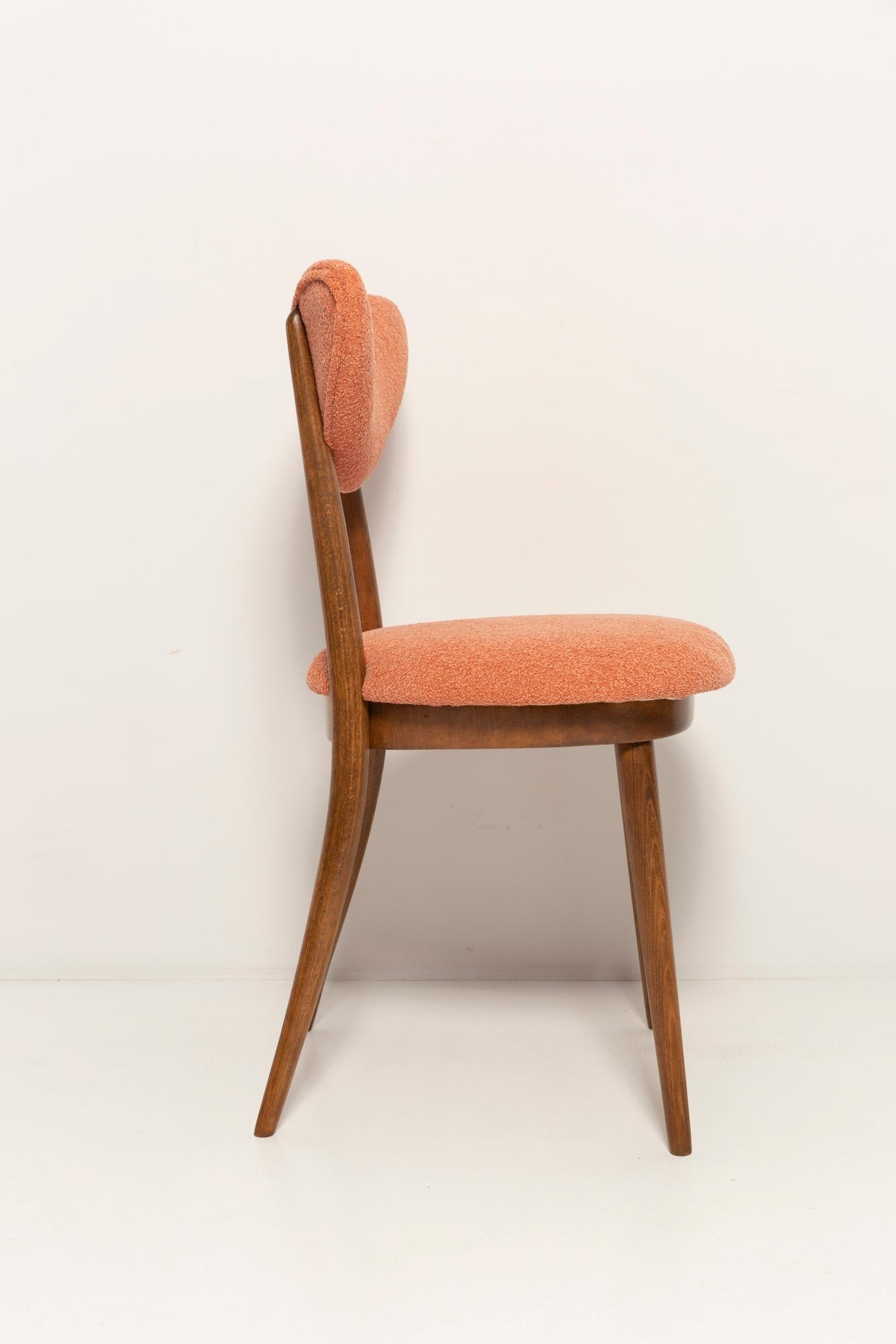Vintage Orange Heart Velvet Chair, Europe, 1960s For Sale 2