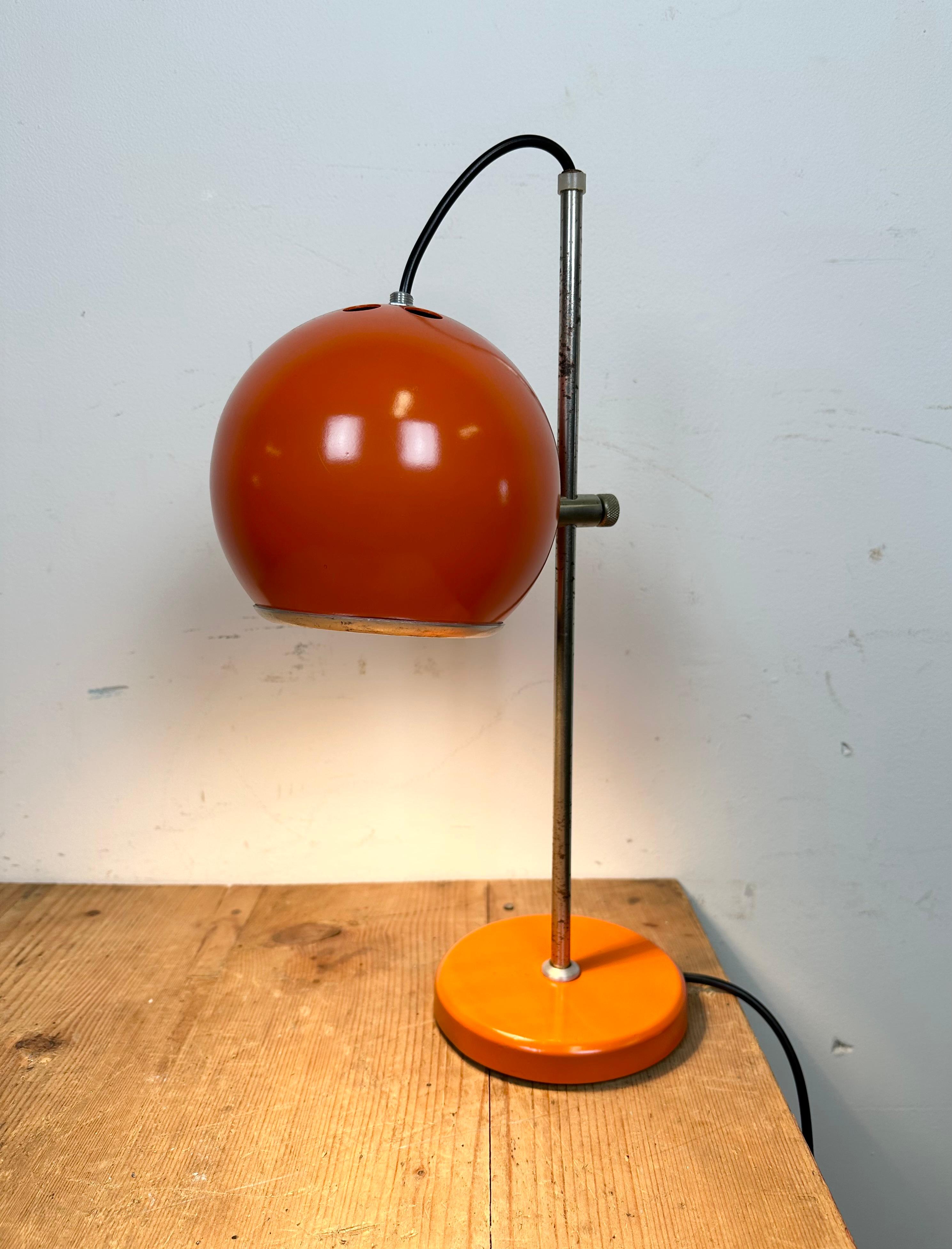 Vintage Orange Hungarian Table Lamp from Elektrofem, 1970s For Sale 4