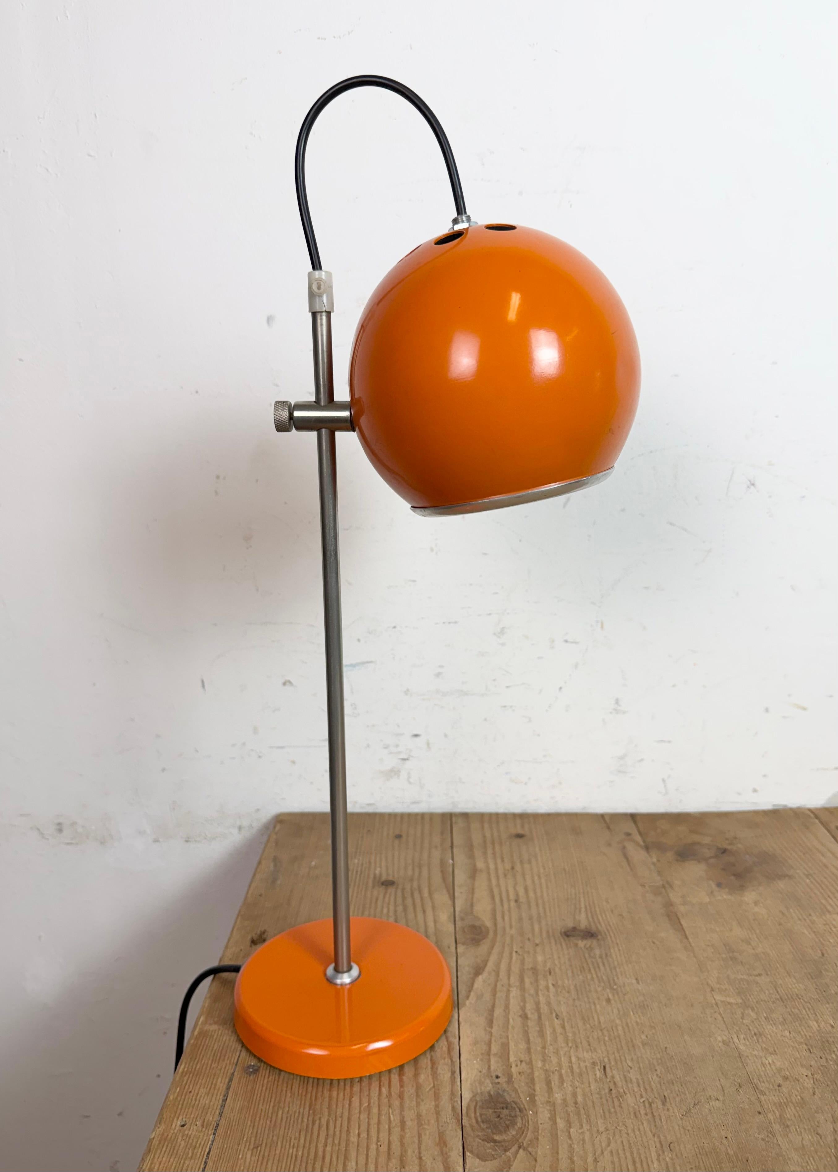 Vintage Orange Hungarian Table Lamp from Elektrofem, 1970s For Sale 4