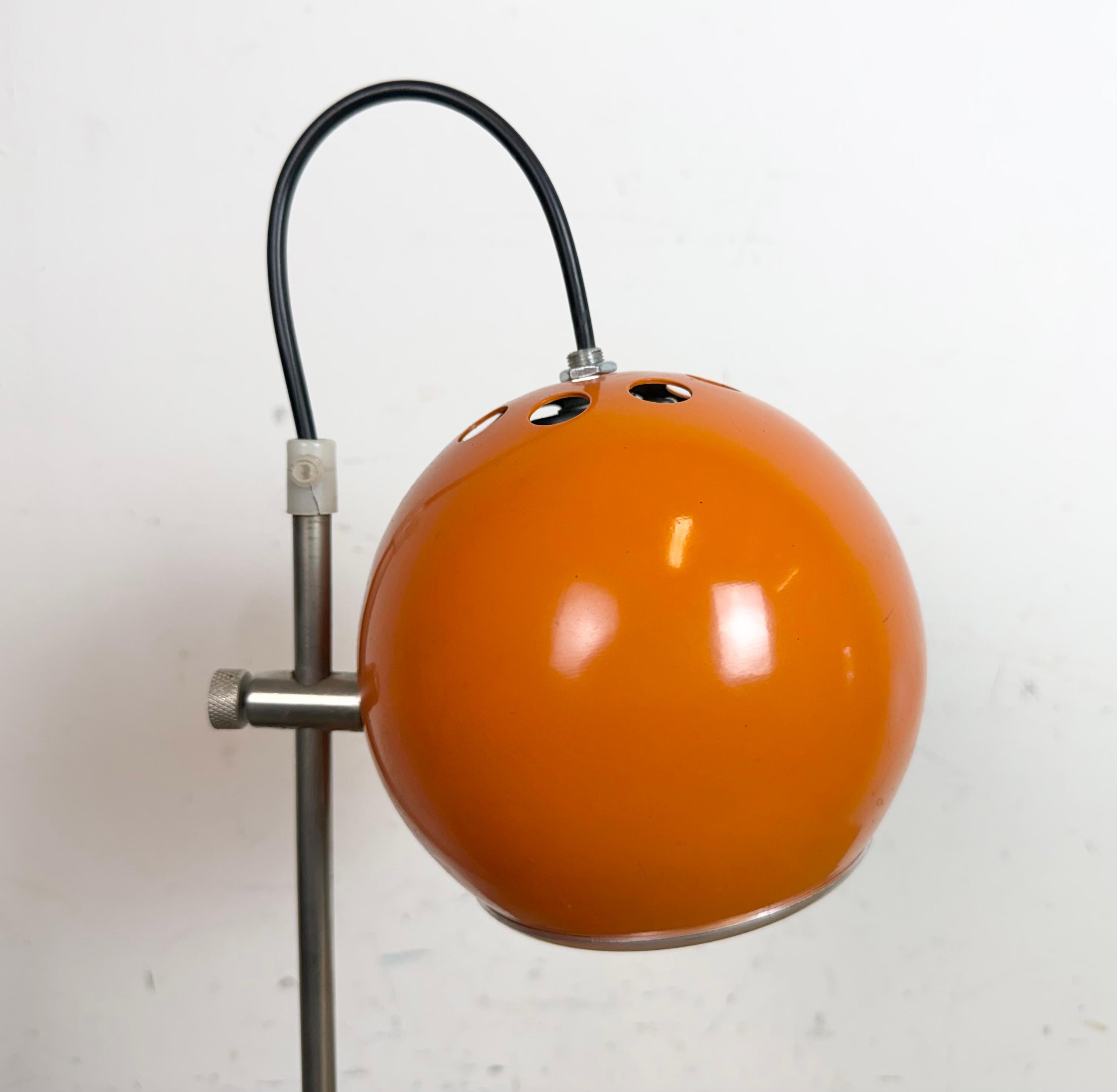 Vintage Orange Hungarian Table Lamp from Elektrofem, 1970s For Sale 5