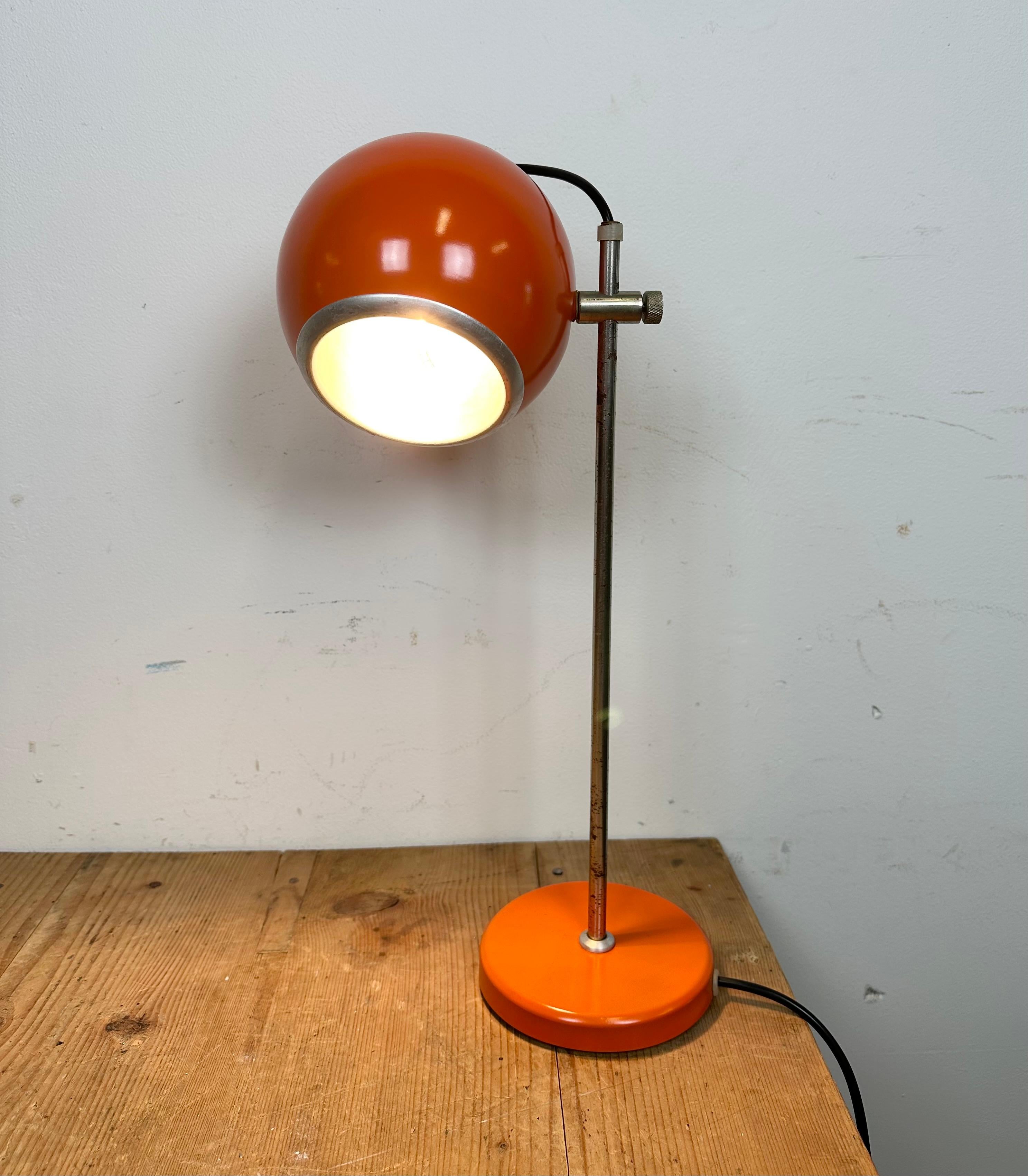 Vintage Orange Hungarian Table Lamp from Elektrofem, 1970s For Sale 7