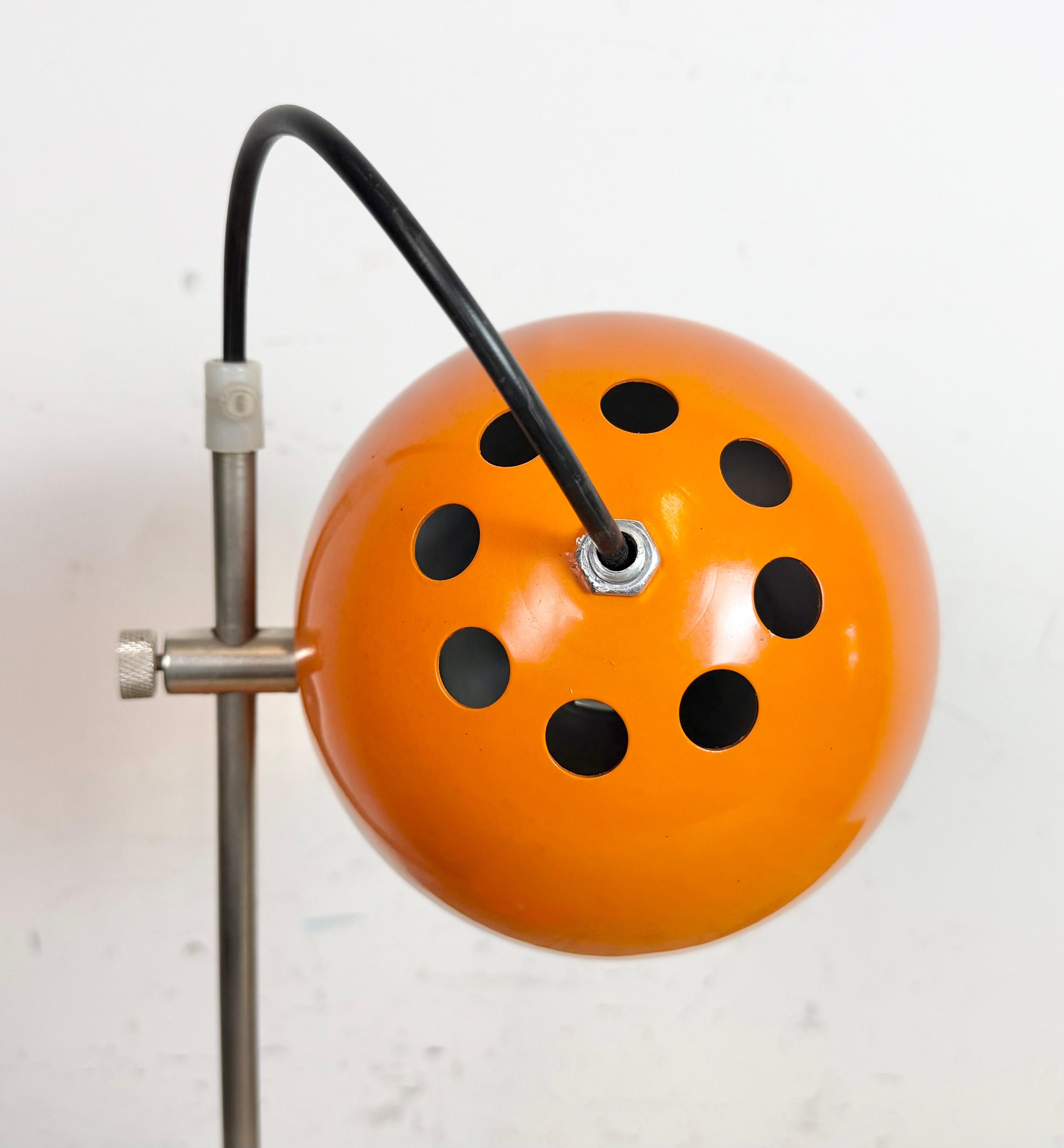 Vintage Orange Hungarian Table Lamp from Elektrofem, 1970s For Sale 7