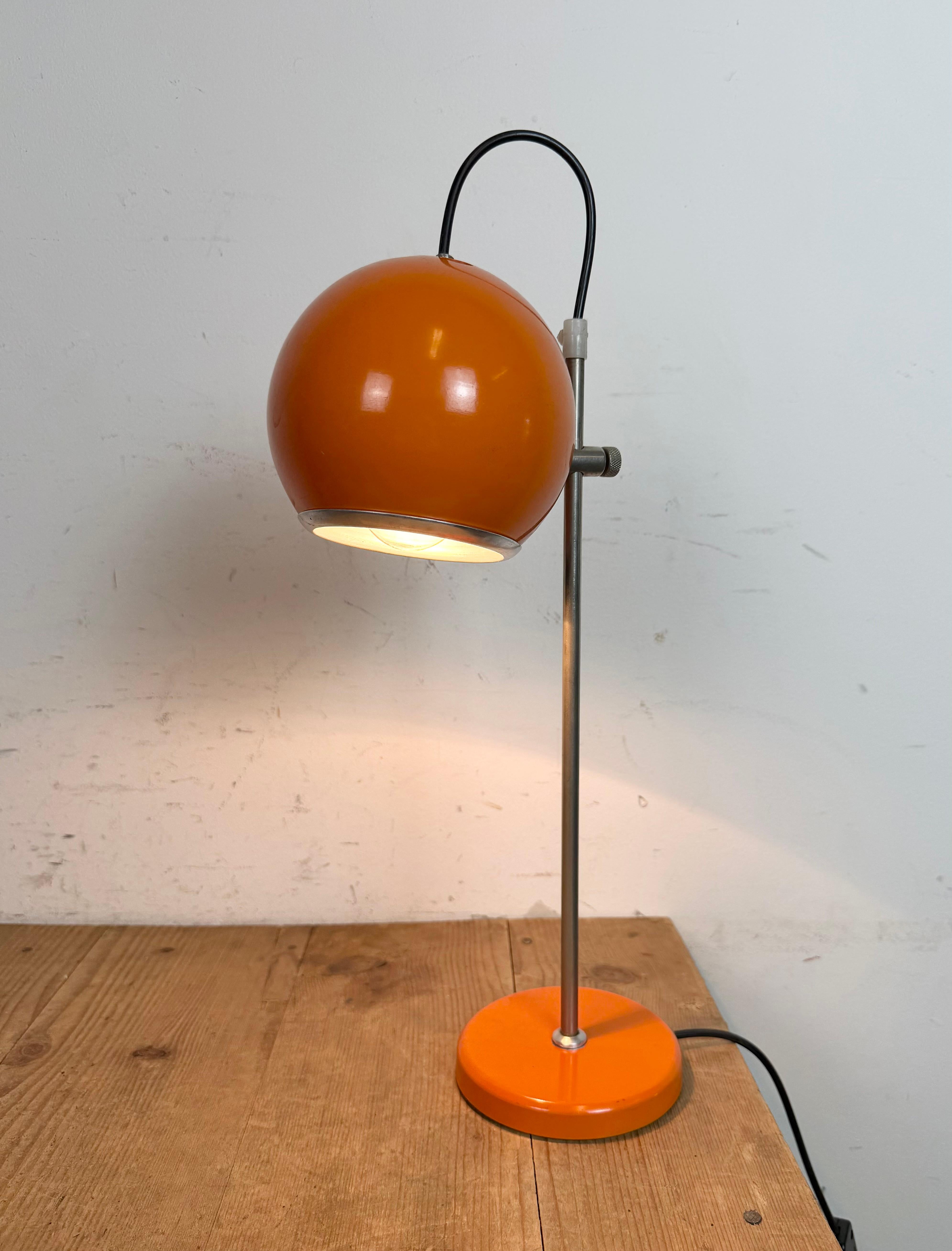 Vintage Orange Hungarian Table Lamp from Elektrofem, 1970s For Sale 8