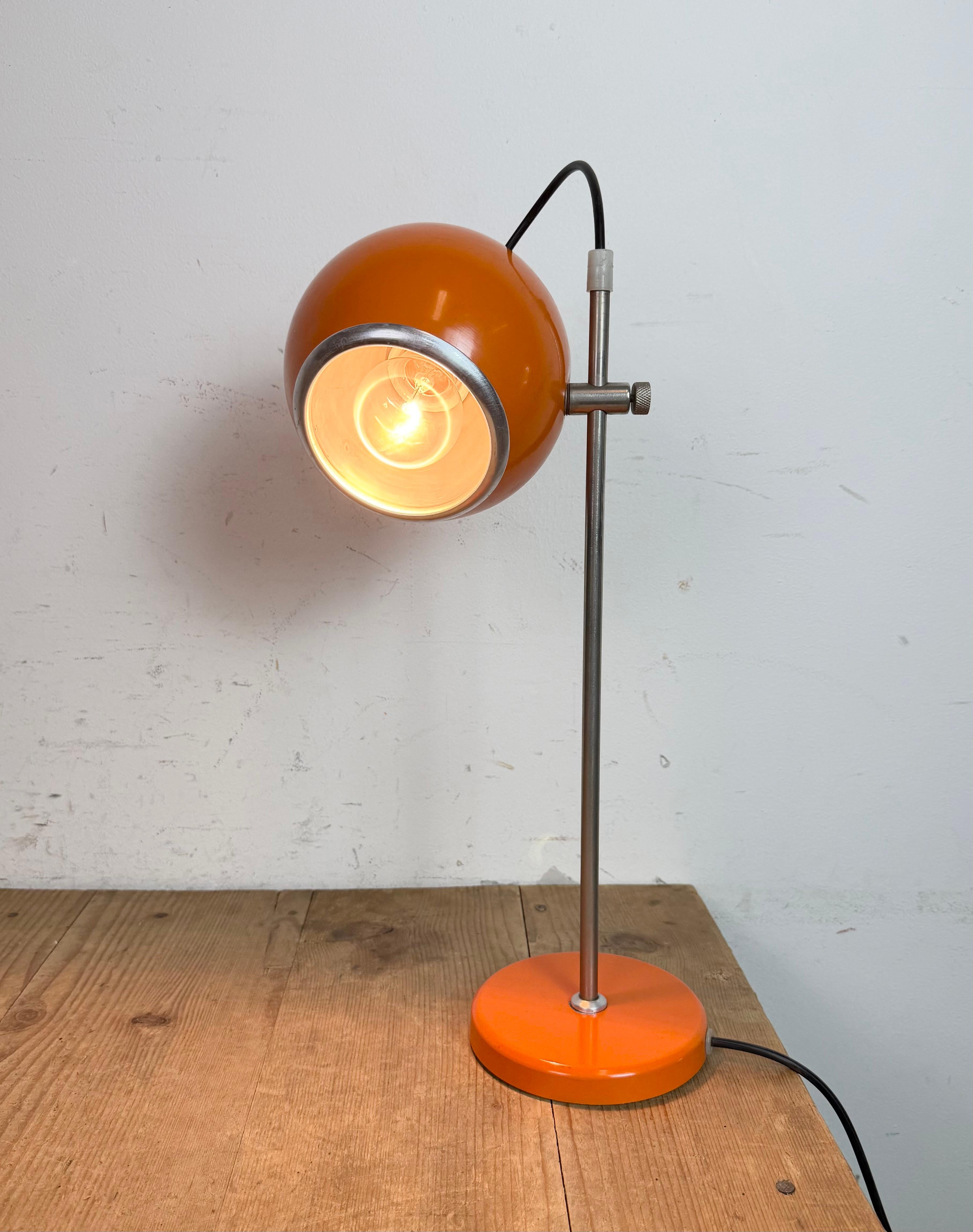 Vintage Orange Hungarian Table Lamp from Elektrofem, 1970s For Sale 9