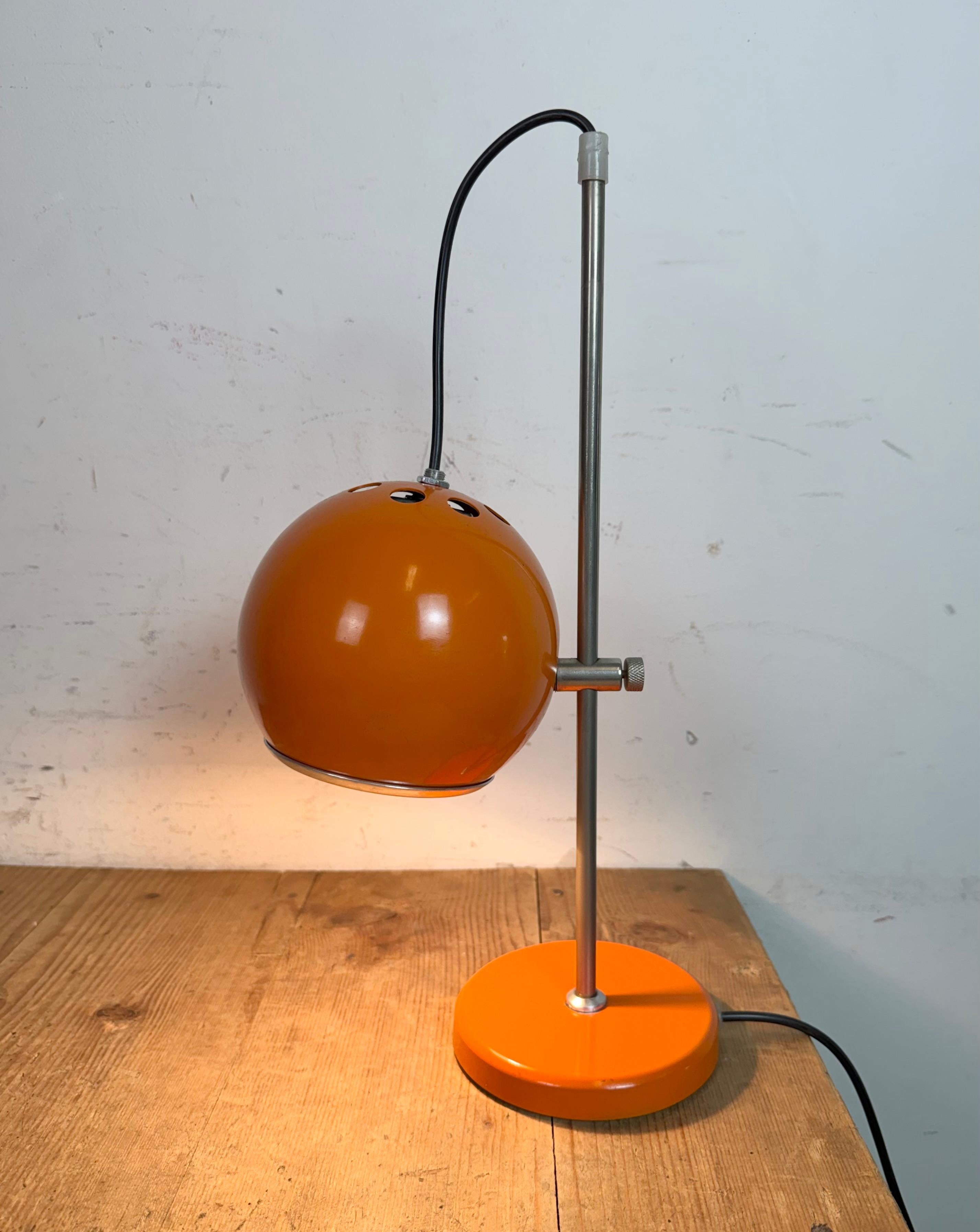 Vintage Orange Hungarian Table Lamp from Elektrofem, 1970s For Sale 10