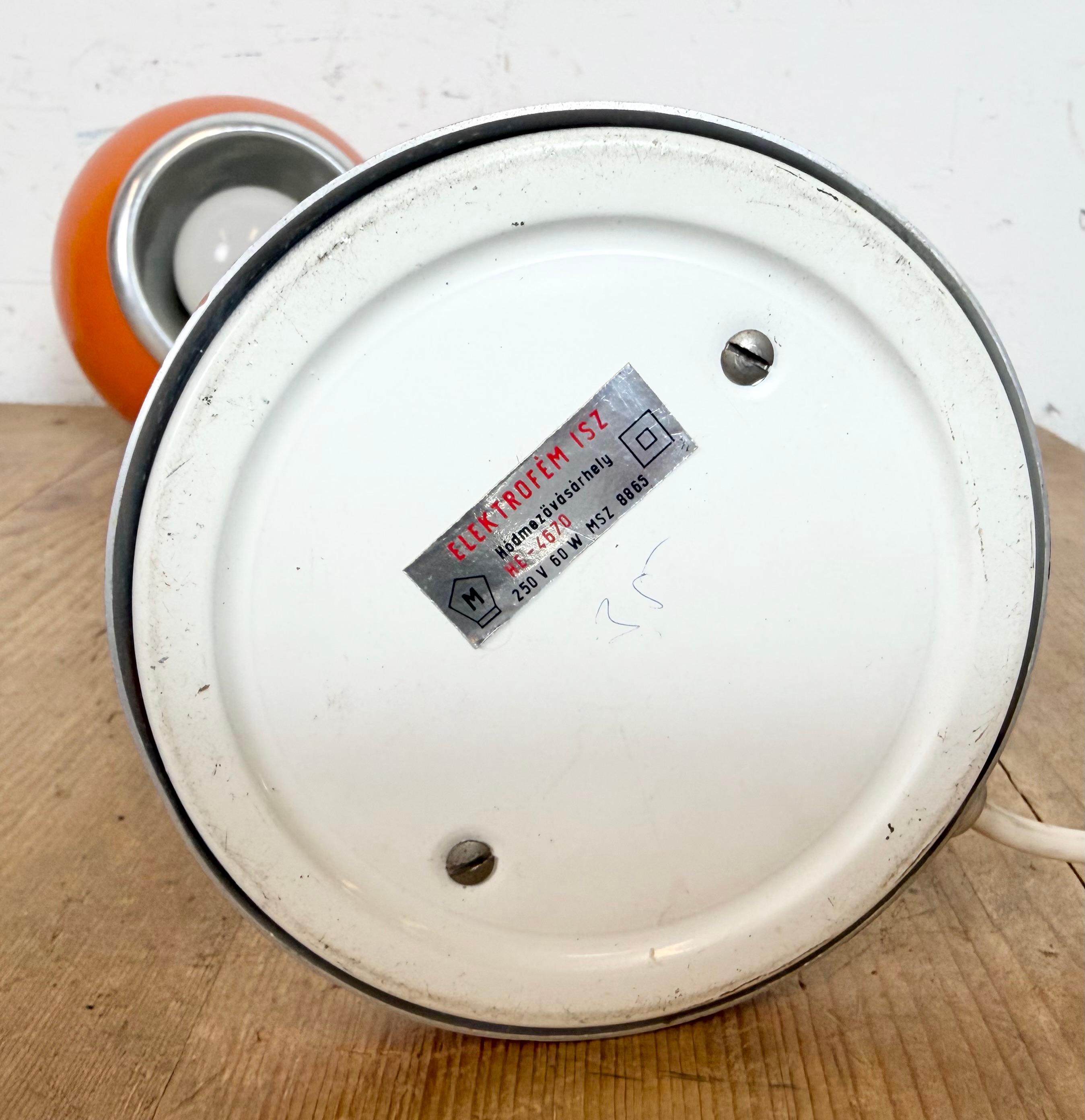 Vintage Orange Hungarian Table Lamp from Elektrofem, 1970s For Sale 11