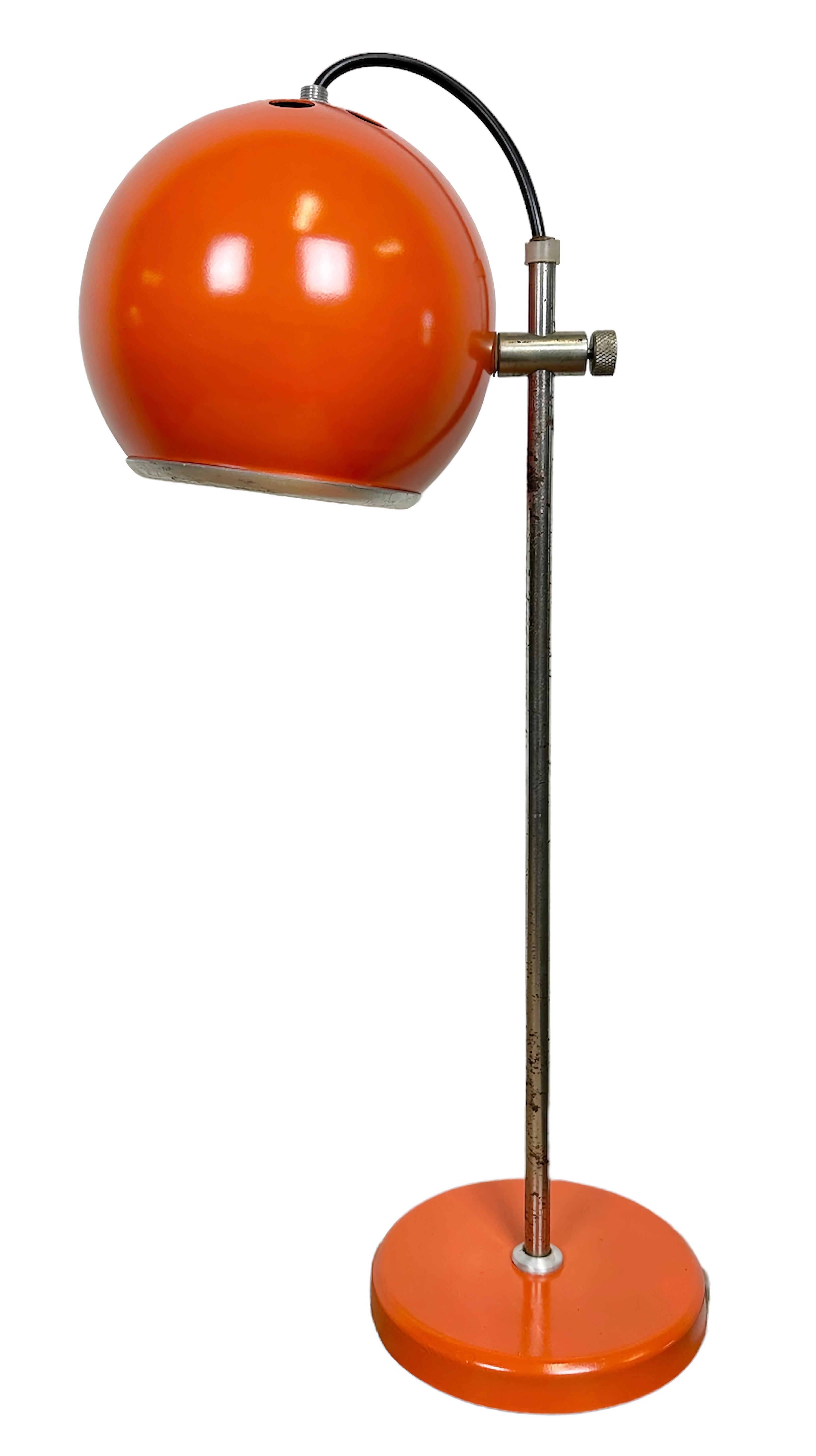 Vintage Orange Hungarian Table Lamp from Elektrofem, 1970s For Sale 13
