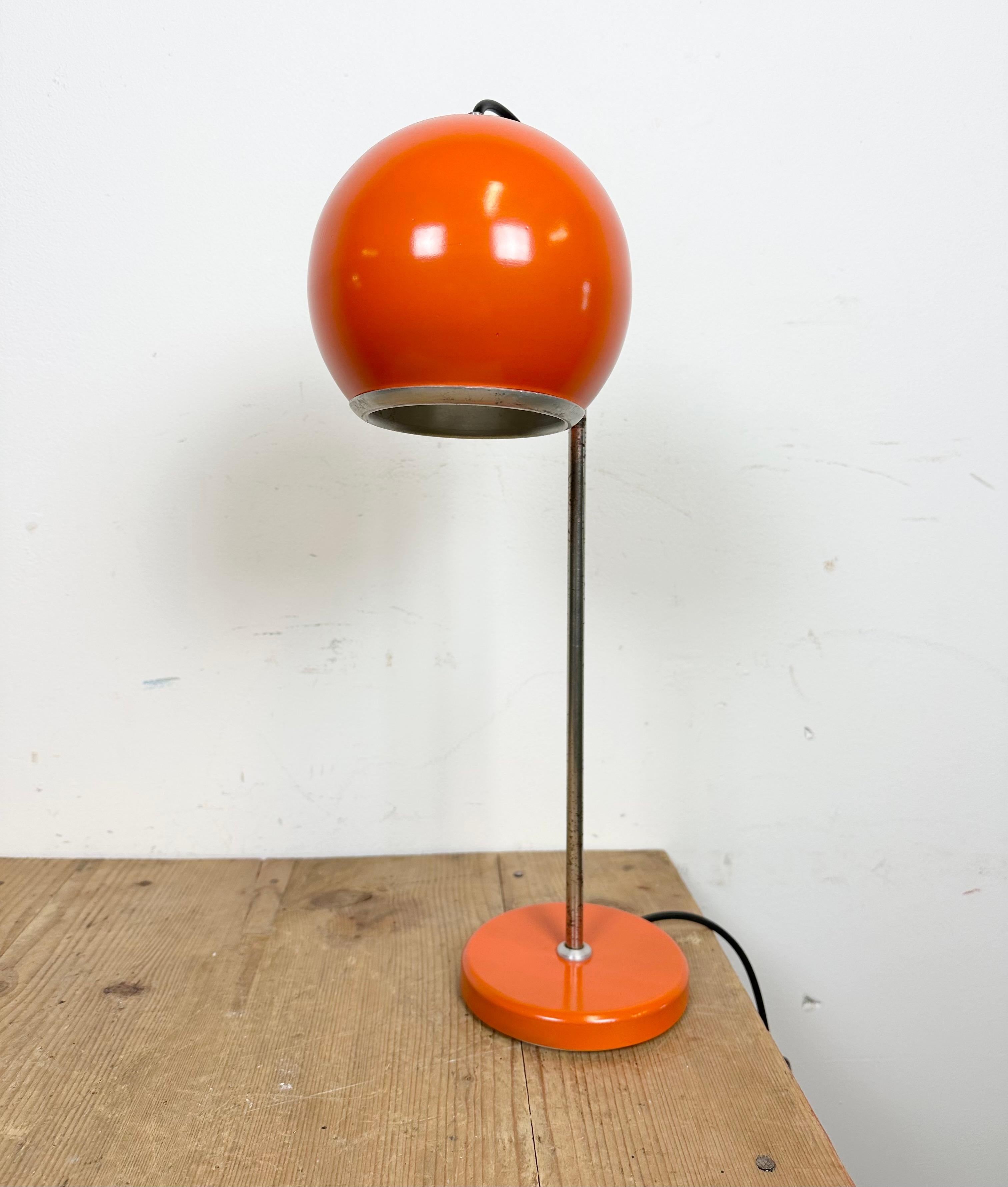 Industrial Vintage Orange Hungarian Table Lamp from Elektrofem, 1970s For Sale