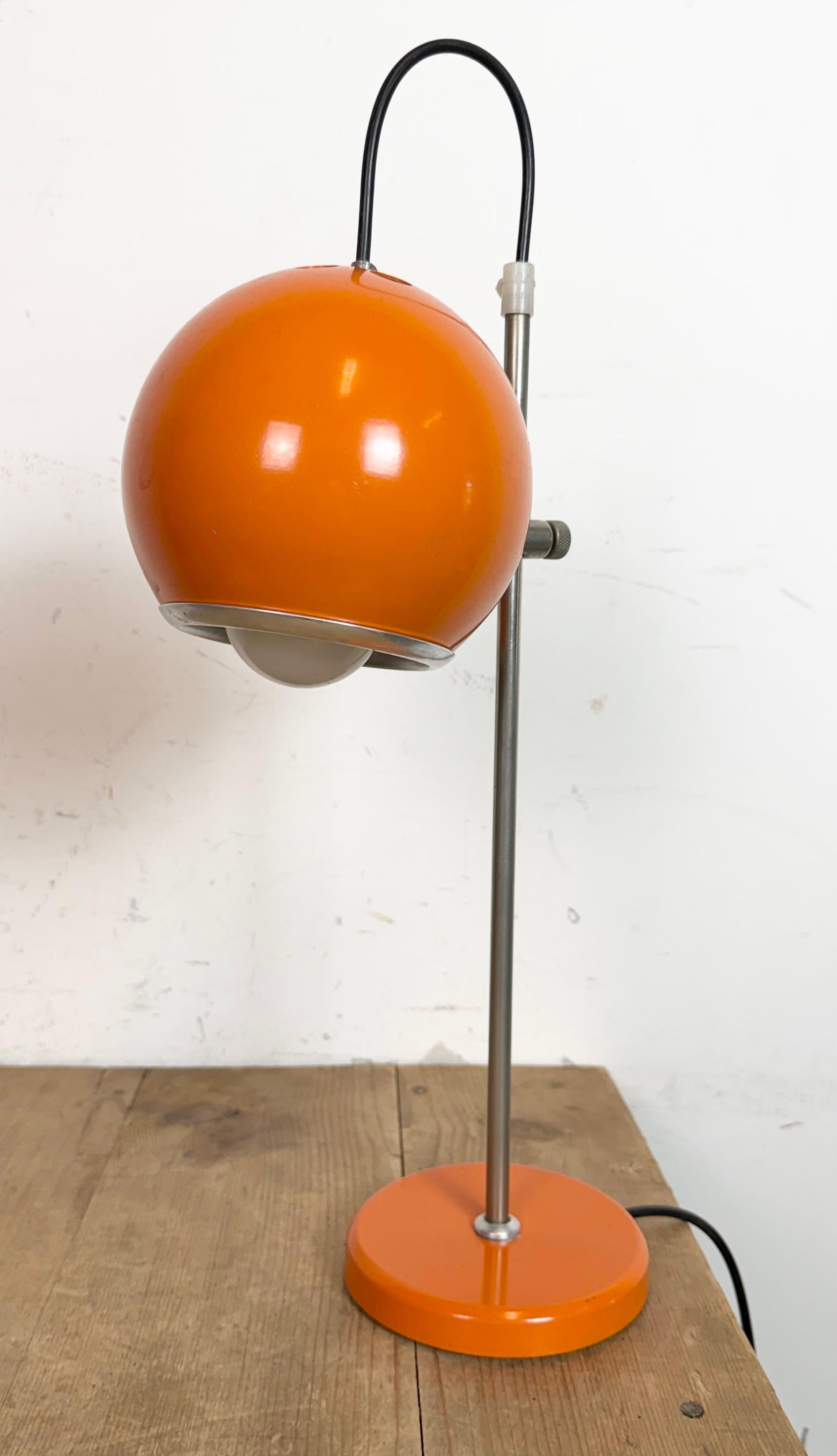 Industrial Vintage Orange Hungarian Table Lamp from Elektrofem, 1970s For Sale