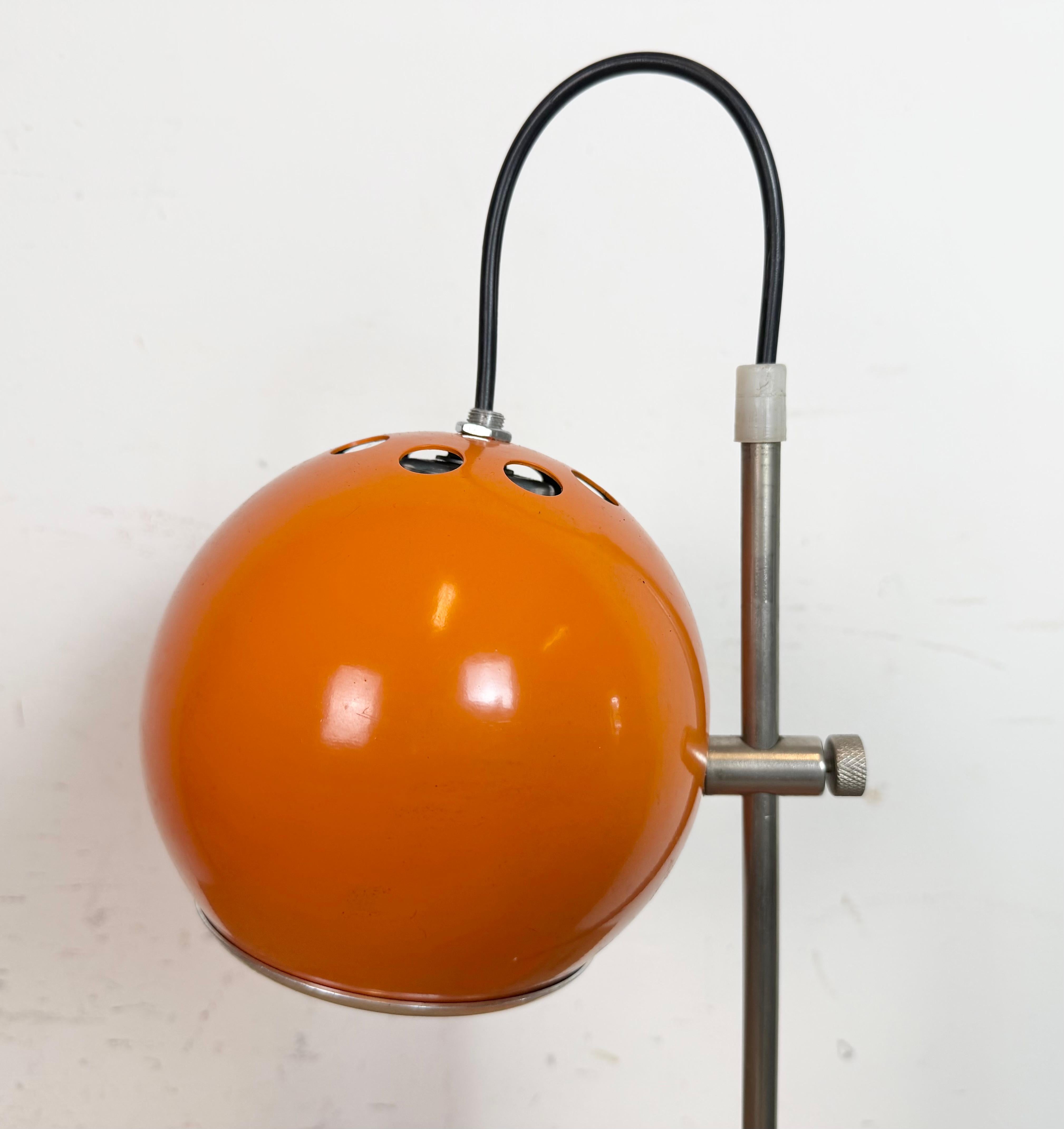 Vintage Orange Hungarian Table Lamp from Elektrofem, 1970s In Good Condition For Sale In Kojetice, CZ