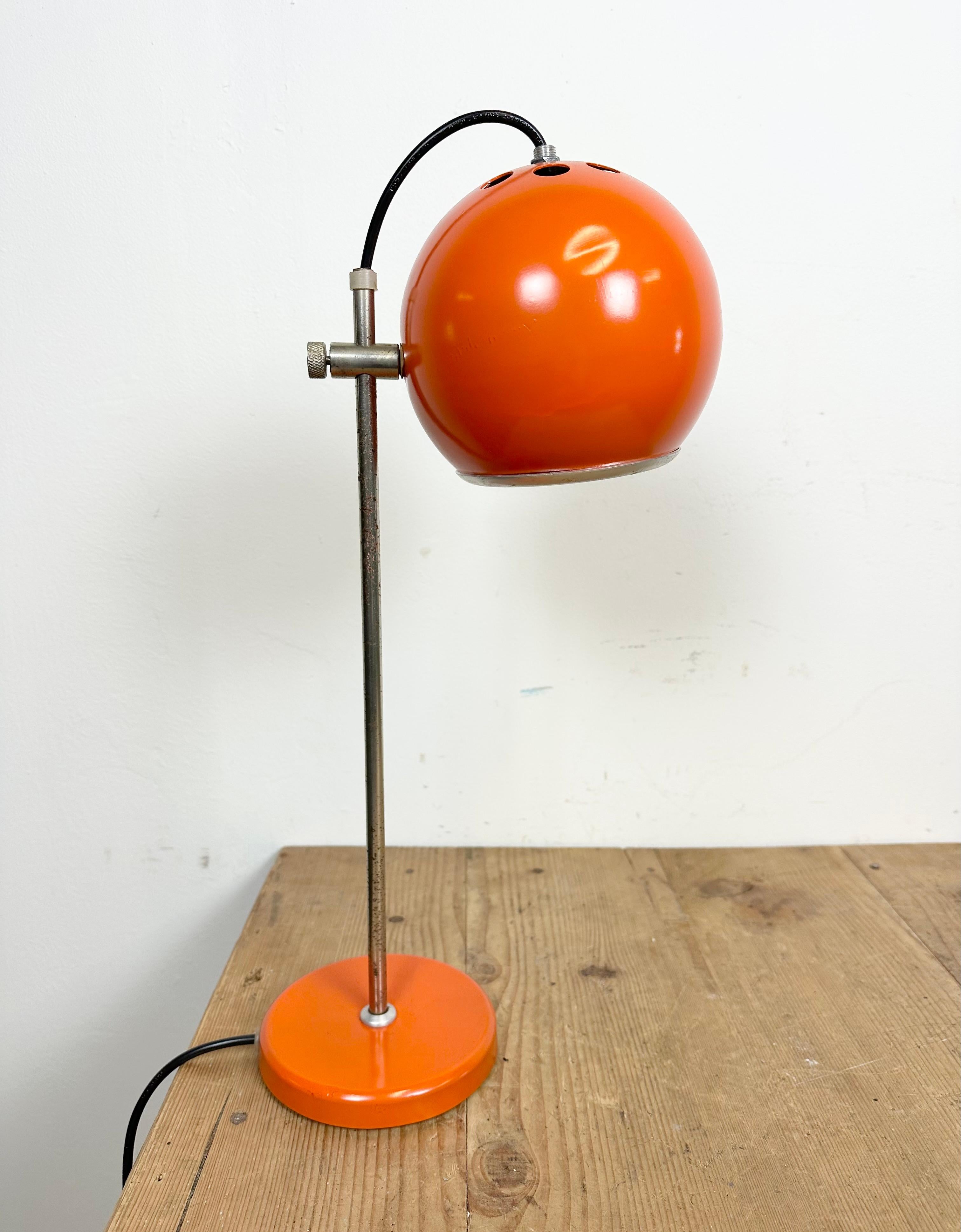 Metal Vintage Orange Hungarian Table Lamp from Elektrofem, 1970s For Sale