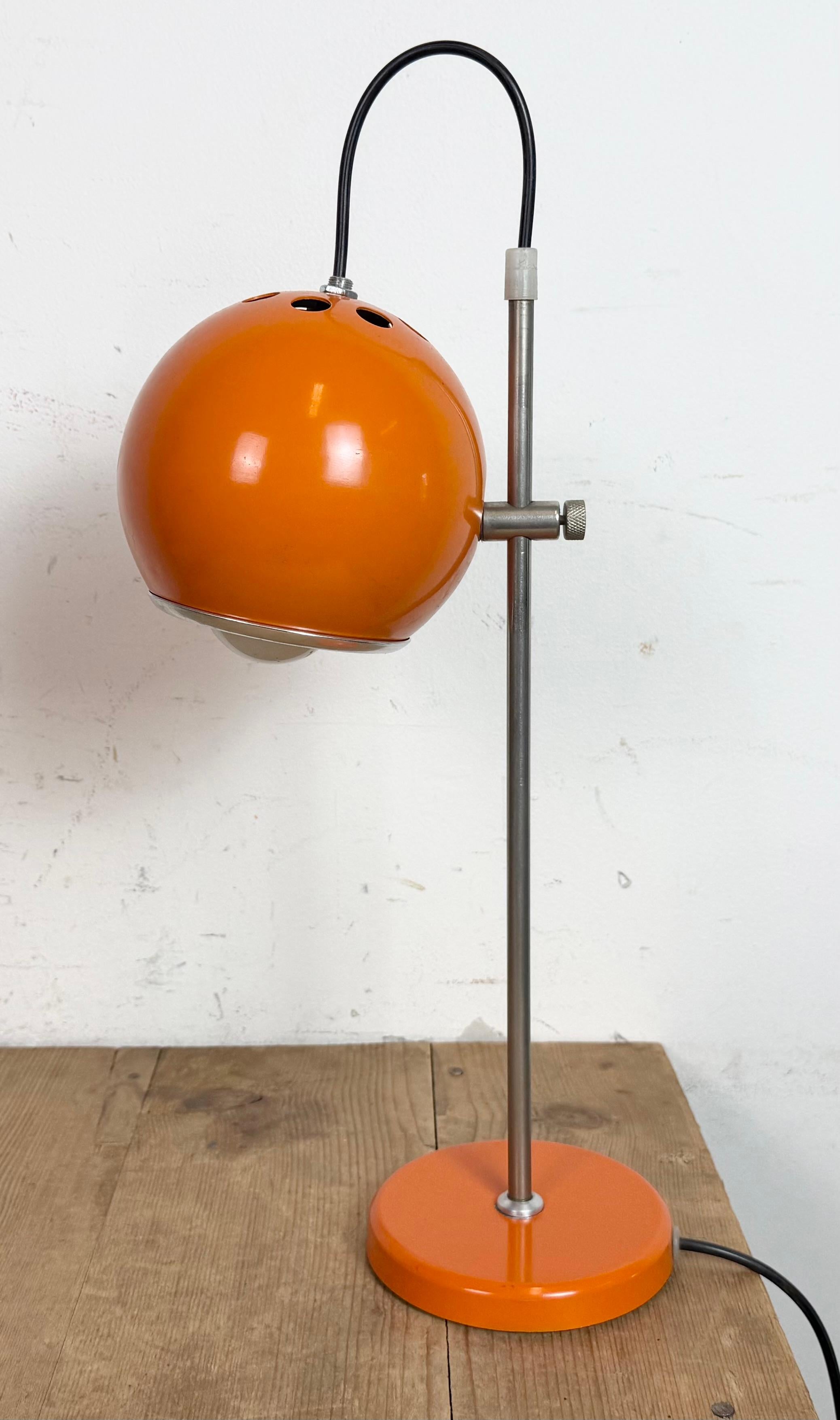 Metal Vintage Orange Hungarian Table Lamp from Elektrofem, 1970s For Sale