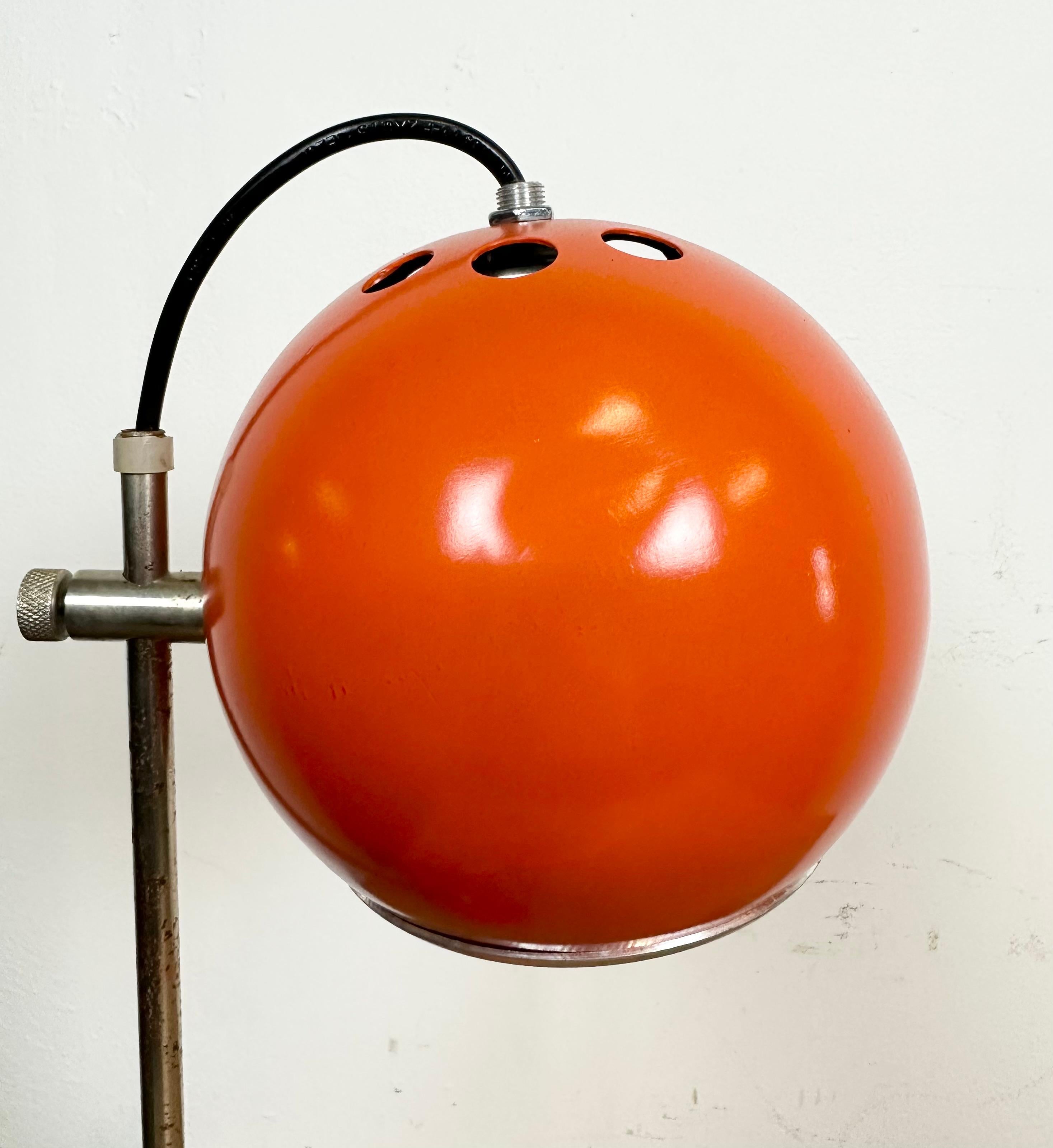 Vintage Orange Hungarian Table Lamp from Elektrofem, 1970s For Sale 1
