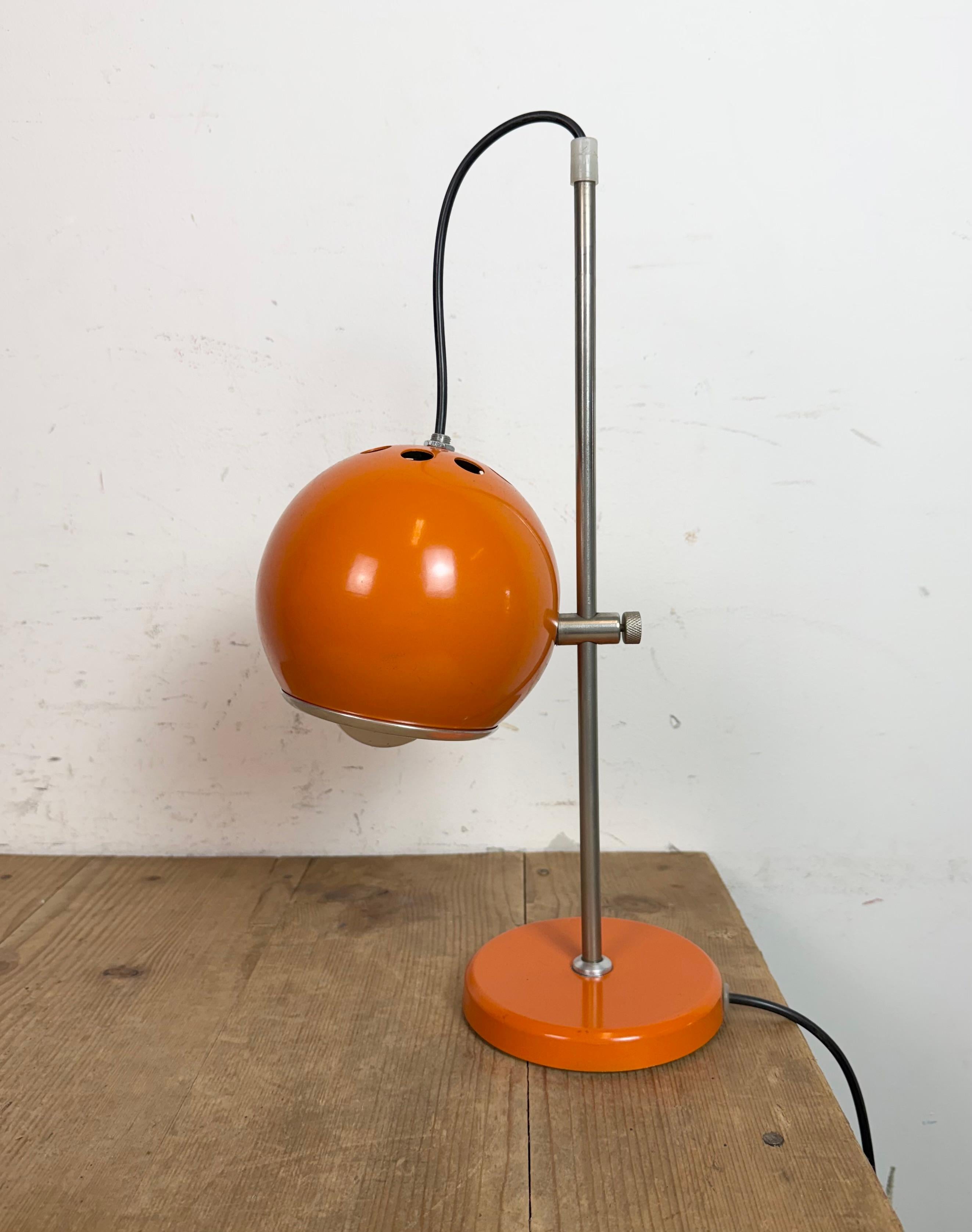 Vintage Orange Hungarian Table Lamp from Elektrofem, 1970s For Sale 1