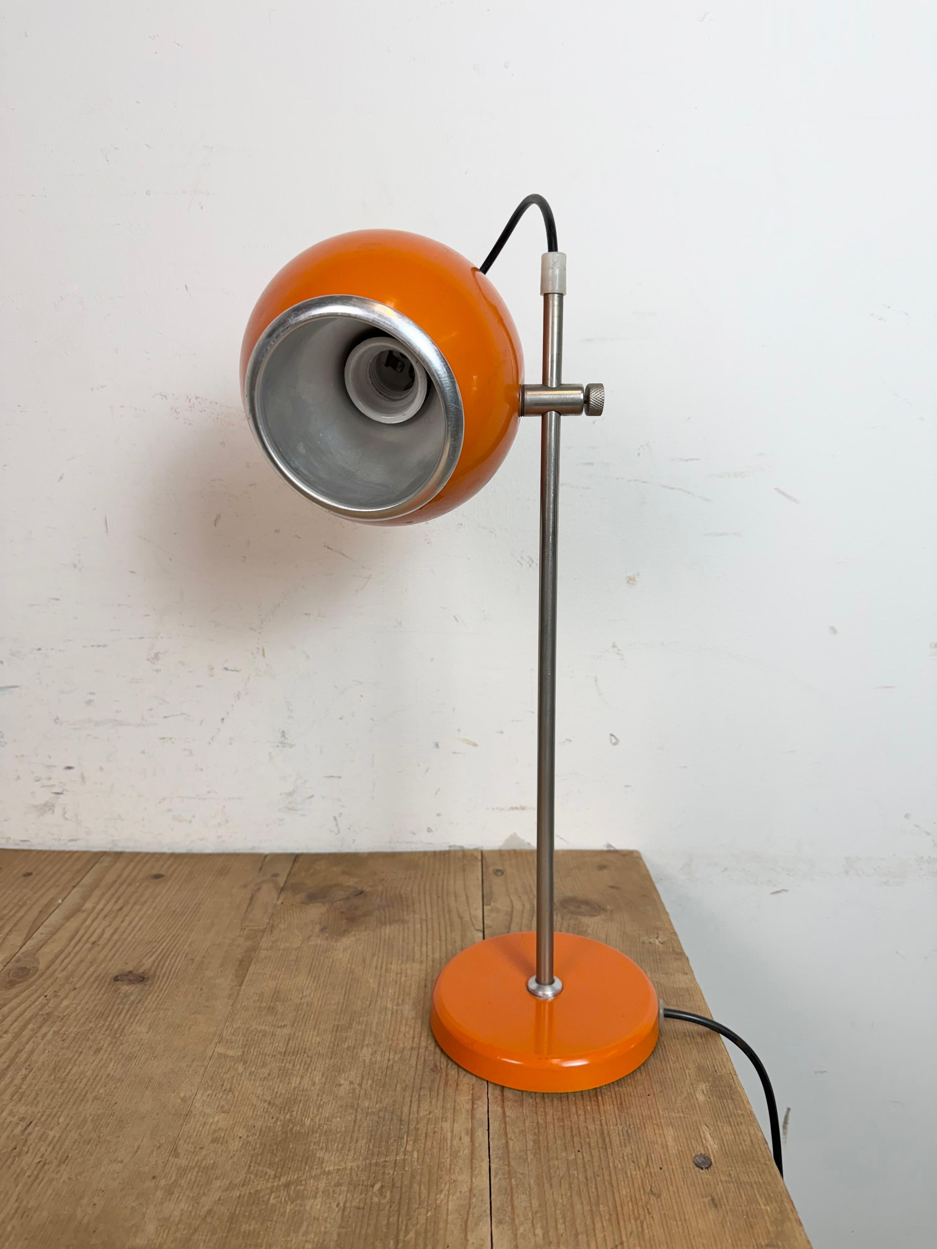 Vintage Orange Hungarian Table Lamp from Elektrofem, 1970s For Sale 2
