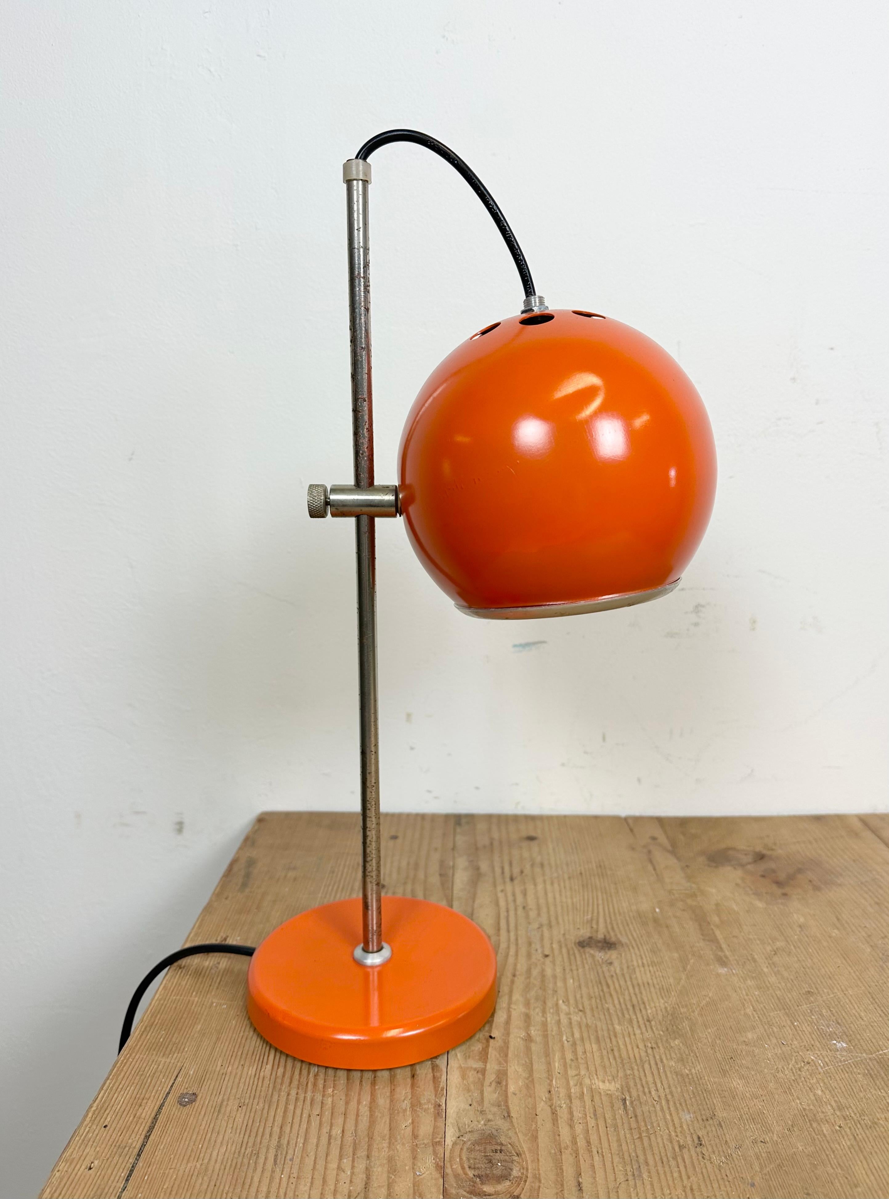 Vintage Orange Hungarian Table Lamp from Elektrofem, 1970s For Sale 3