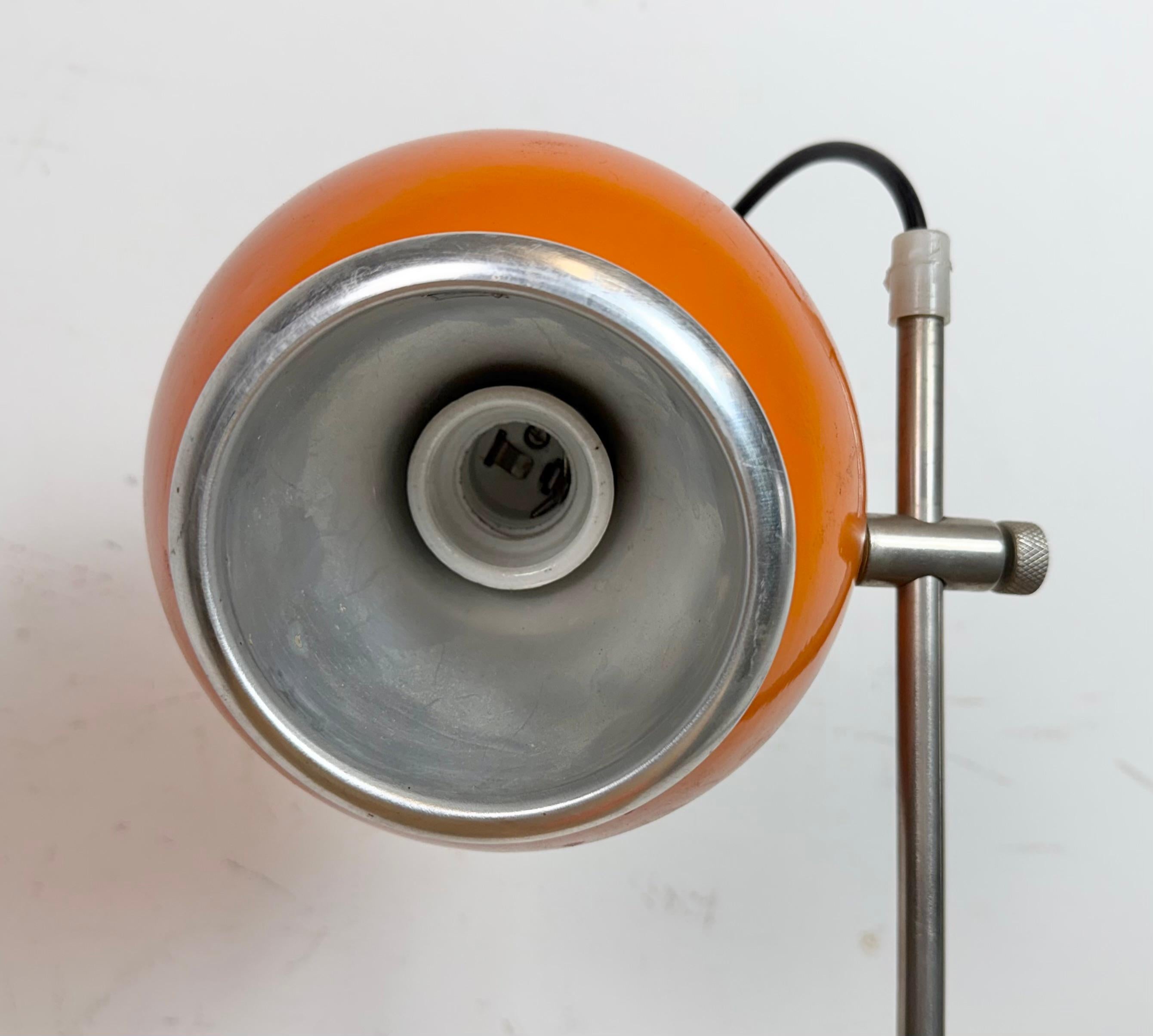Vintage Orange Hungarian Table Lamp from Elektrofem, 1970s For Sale 3