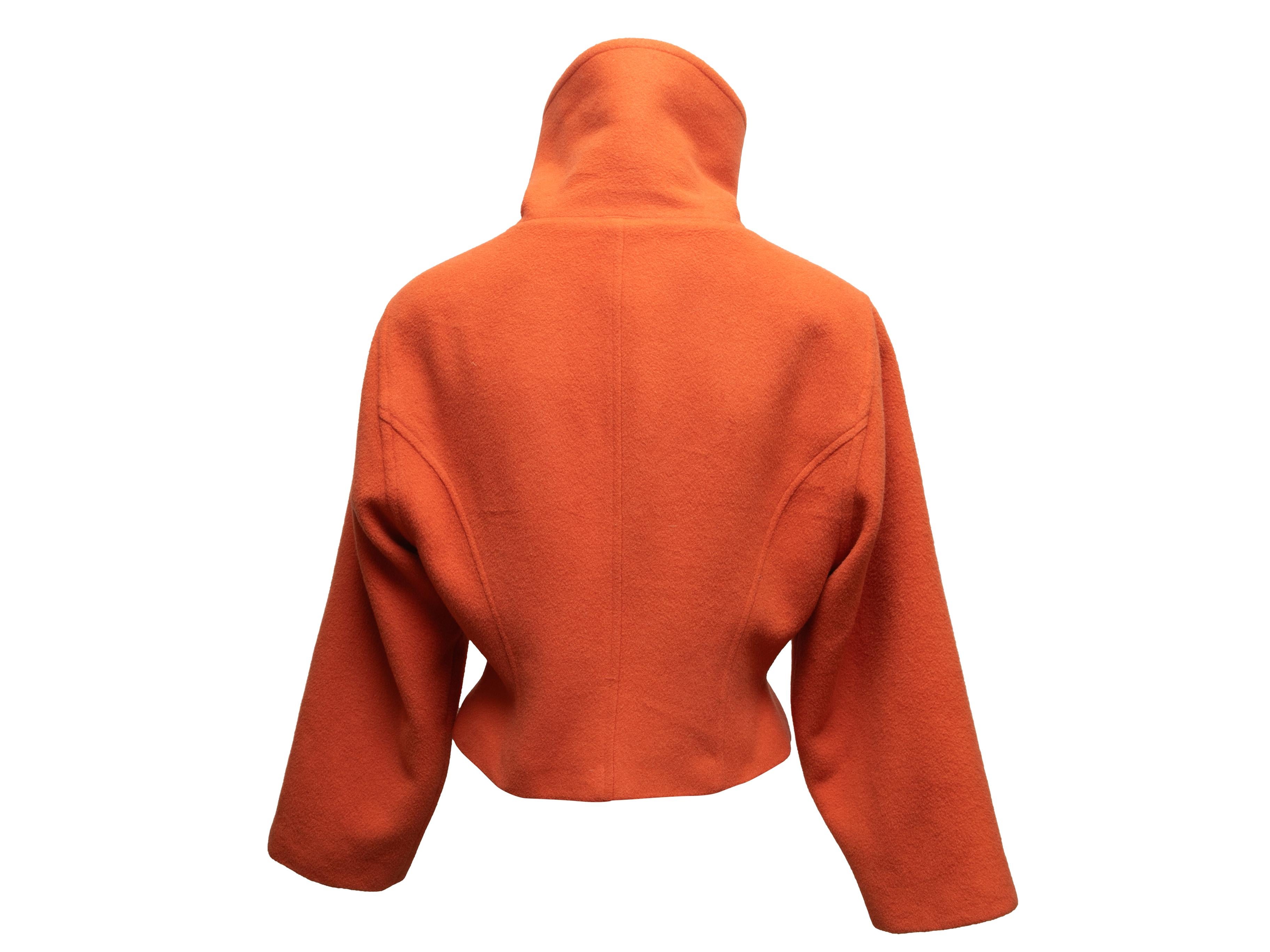 Vintage Orange Isaac Mizrahi Camel Hair Jacket Size US 8 In Good Condition For Sale In New York, NY