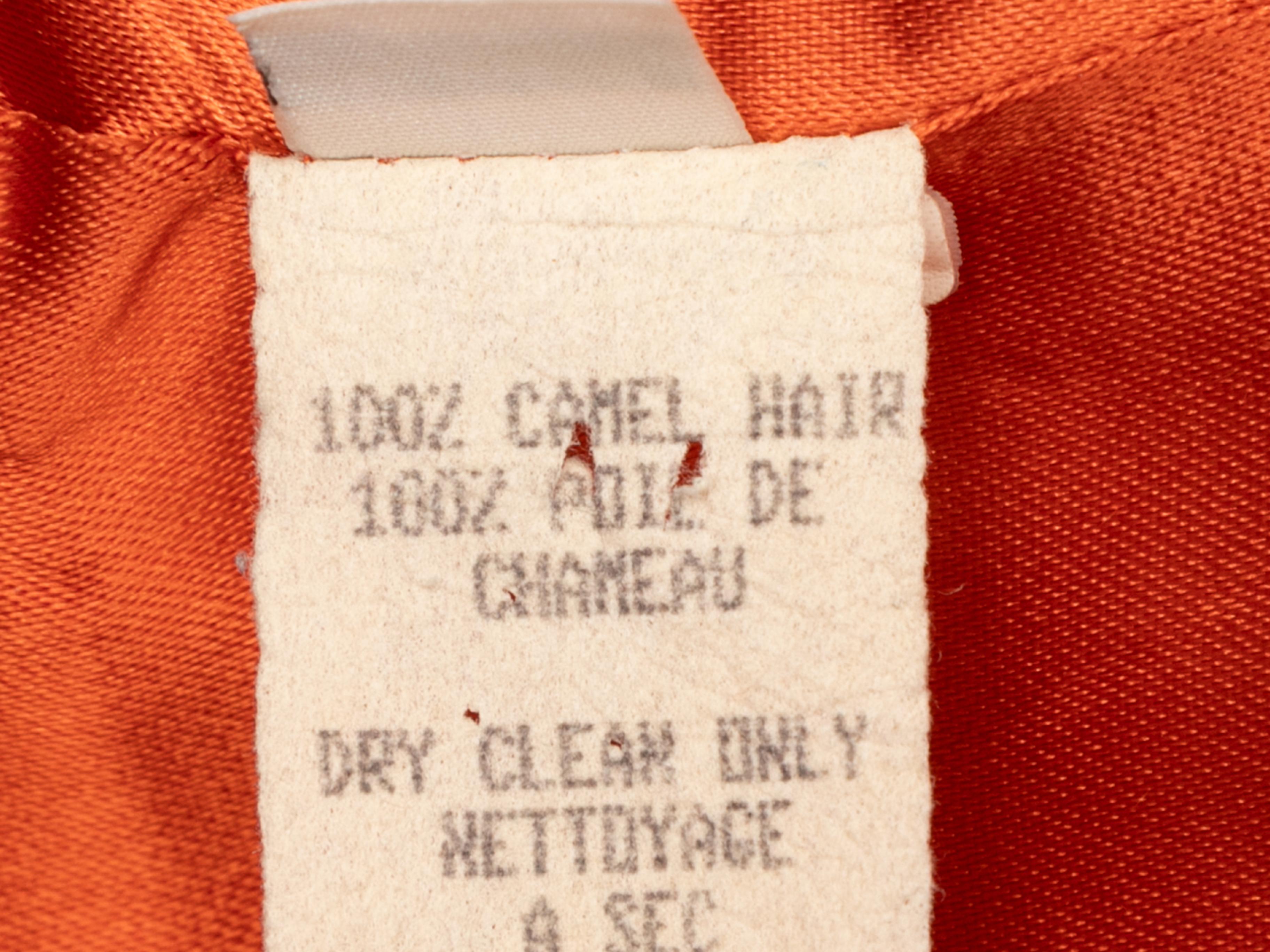 Vintage Orange Isaac Mizrahi Camel Hair Jacket Size US 8 For Sale 2