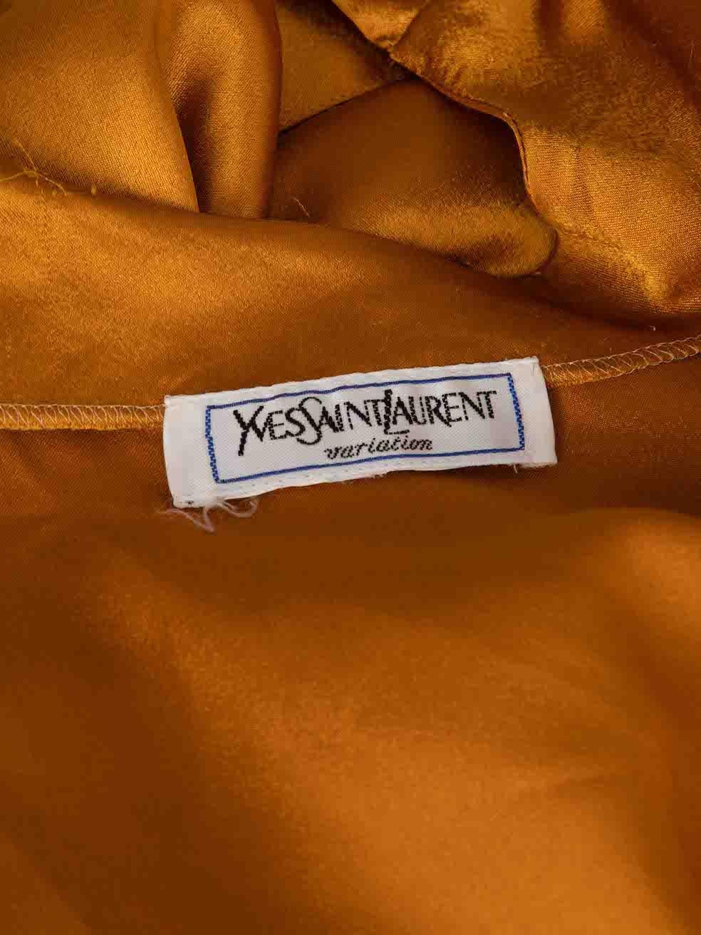 Saint Laurent Vintage Orange Long Sleeves Wrap Blouse Size M For Sale 2