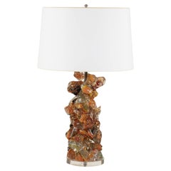 Vintage Orange Marmalade Rock Glass Candy Lamp