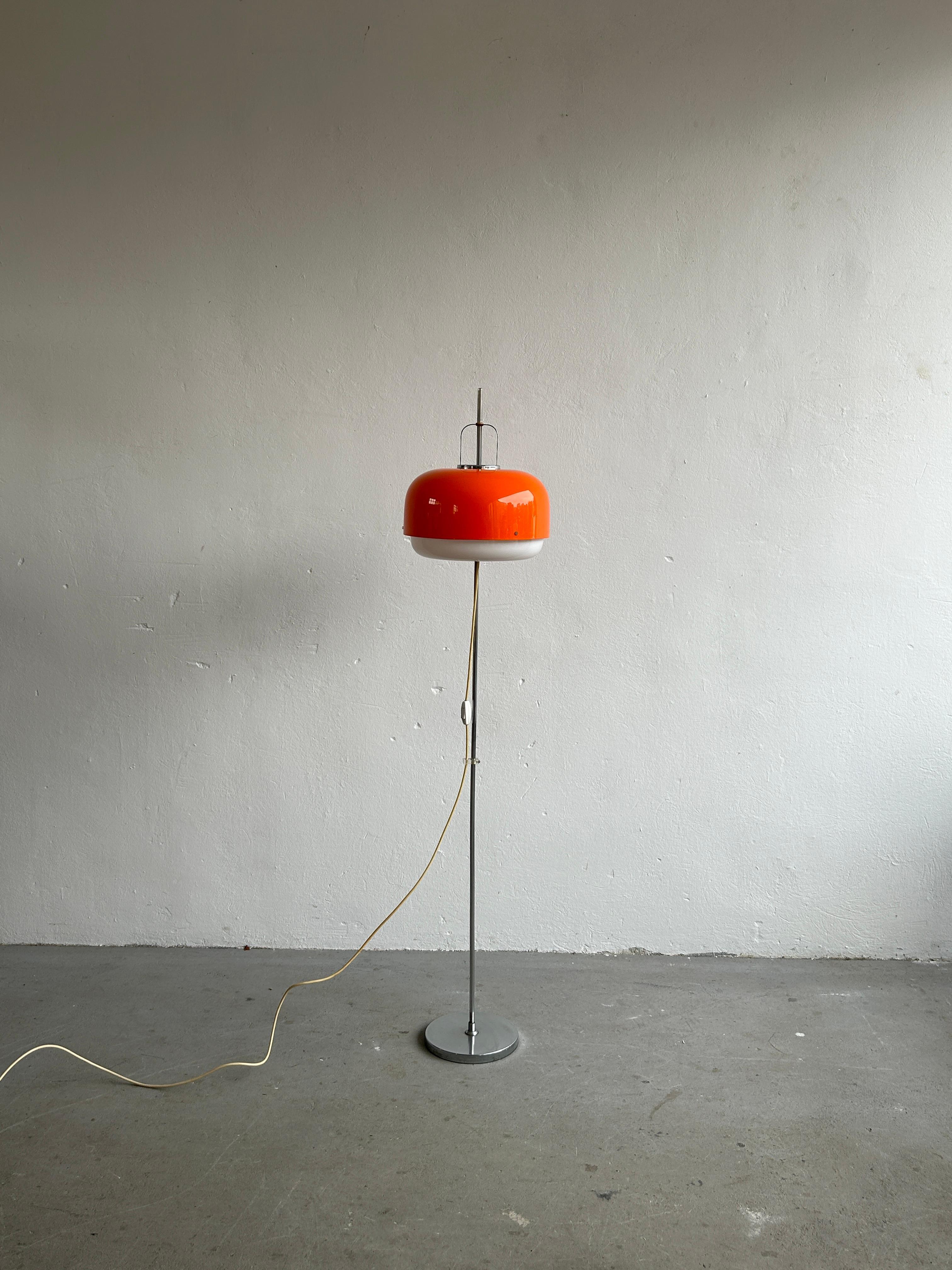 Mid-Century Modern Vintage Orange 'Medusa' Mid Century Floor Lamp, Meblo for Harvey Guzzini, 1970s