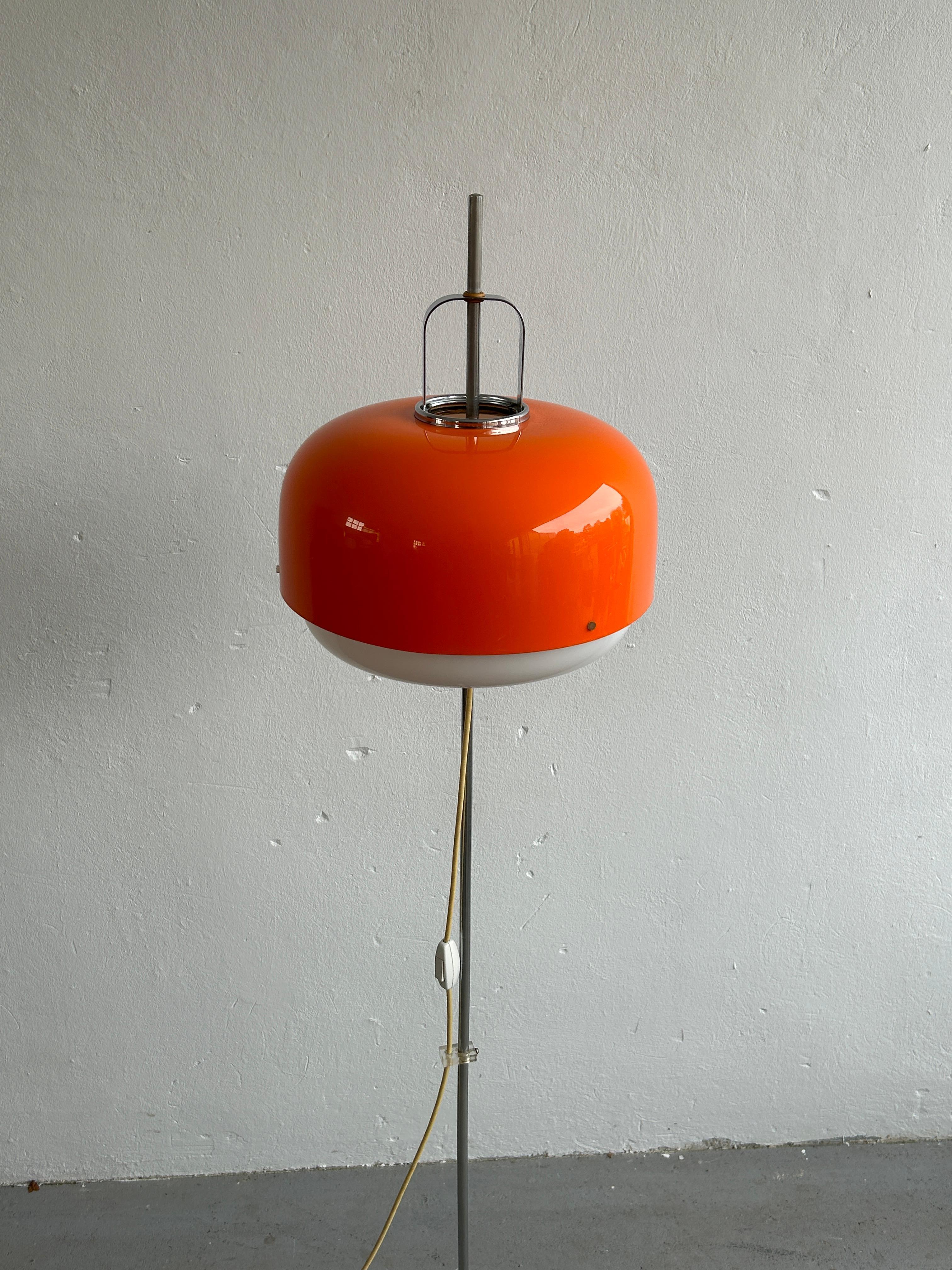 Late 20th Century Vintage Orange 'Medusa' Mid Century Floor Lamp, Meblo for Harvey Guzzini, 1970s